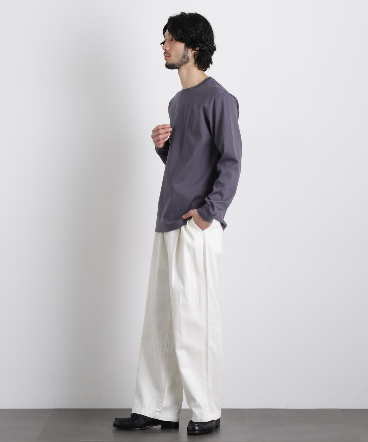 アンチスメルクルーネックTシャツ 長袖