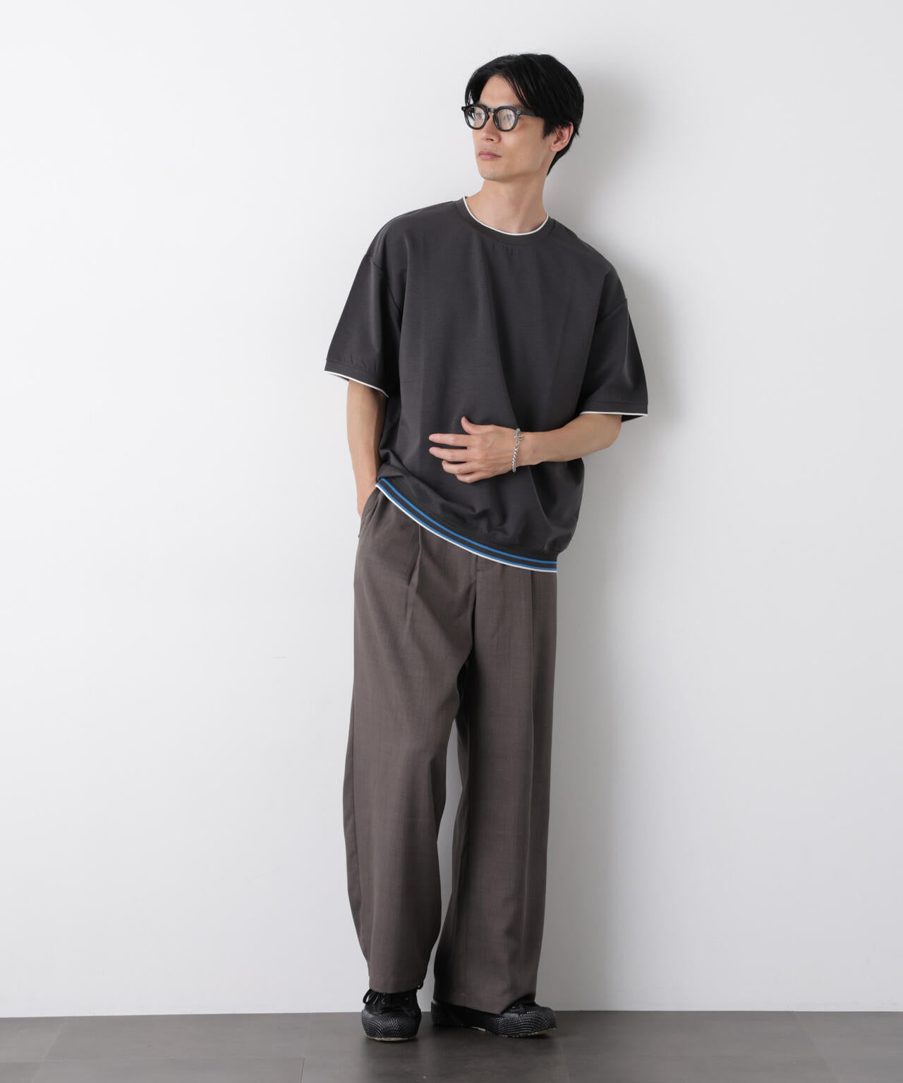 リブスムースTシャツ 半袖