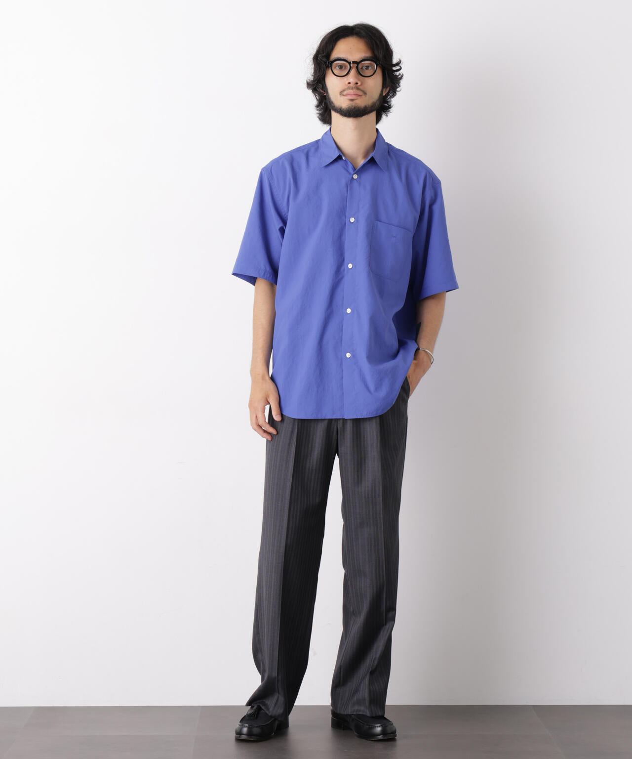コットンタッチレギュラーカラーシャツ 半袖