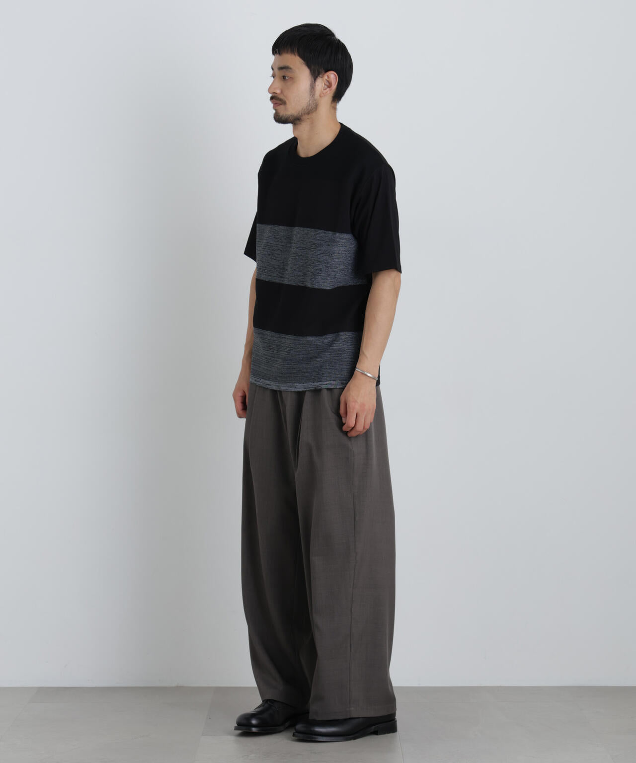 ニットコンビボーダーTシャツ 半袖