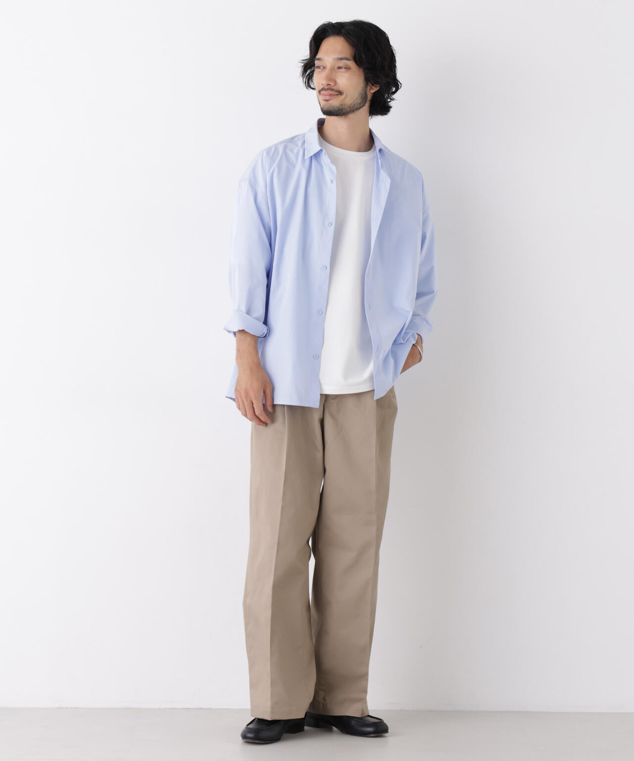 TCツイル2タックワイドパンツ