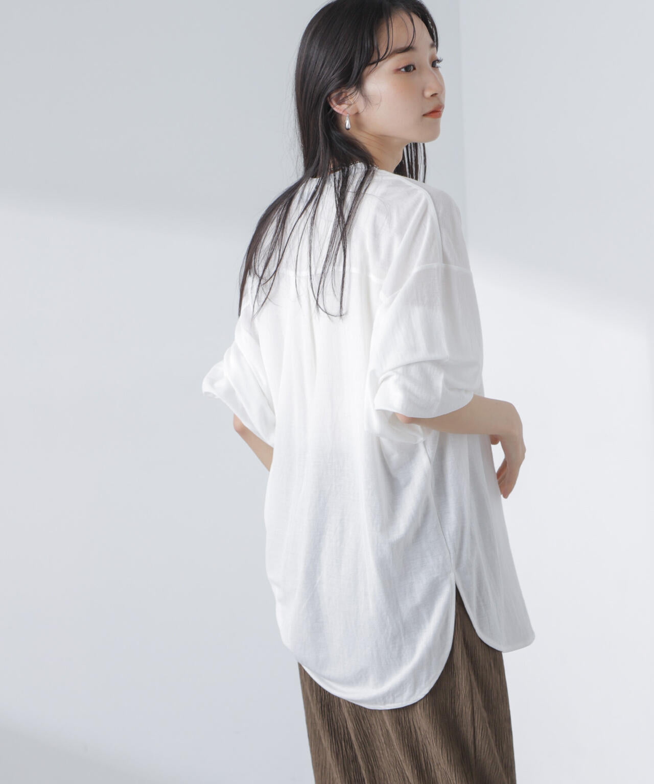 シアーカットワイドシャツ