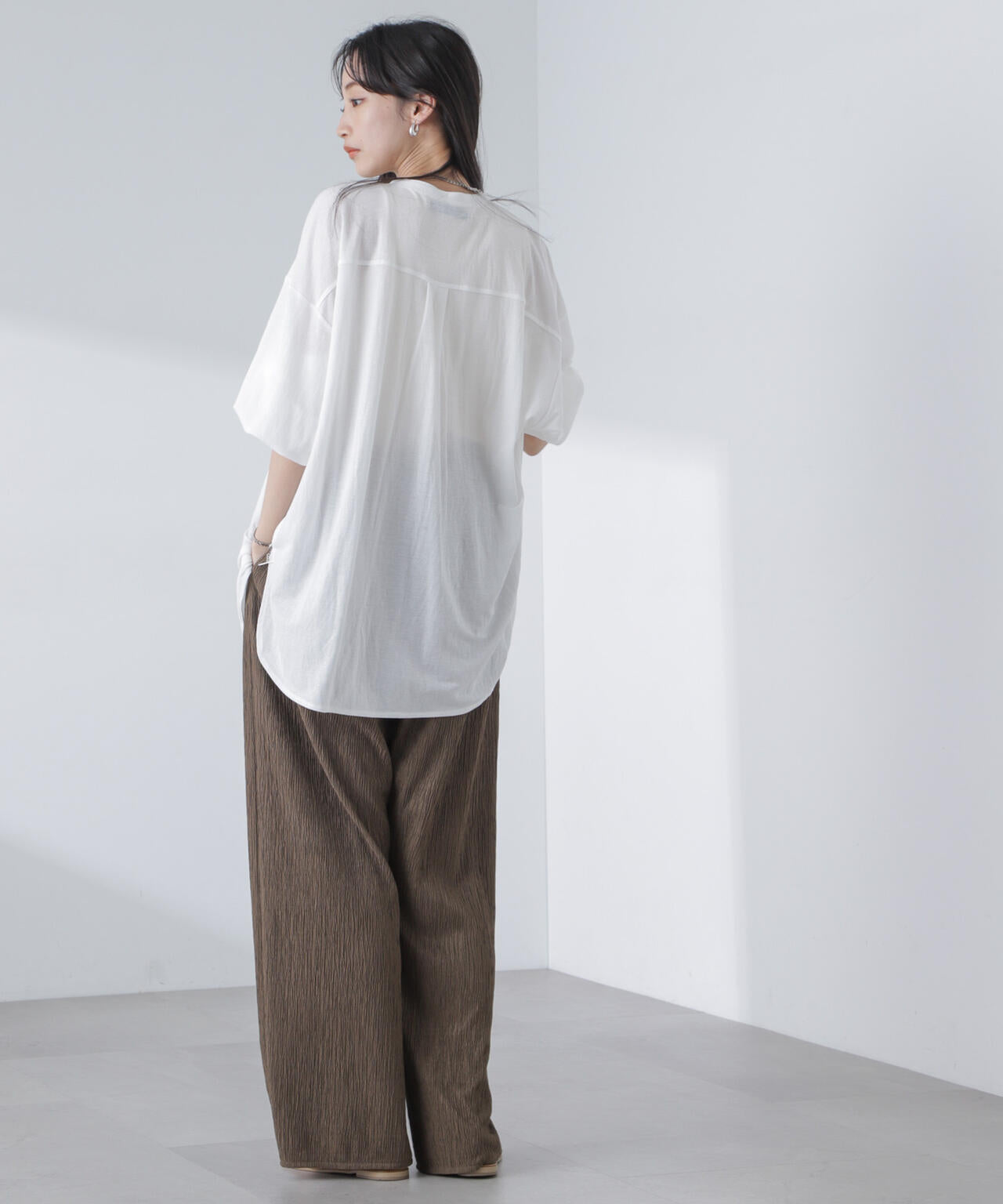 シアーカットワイドシャツ