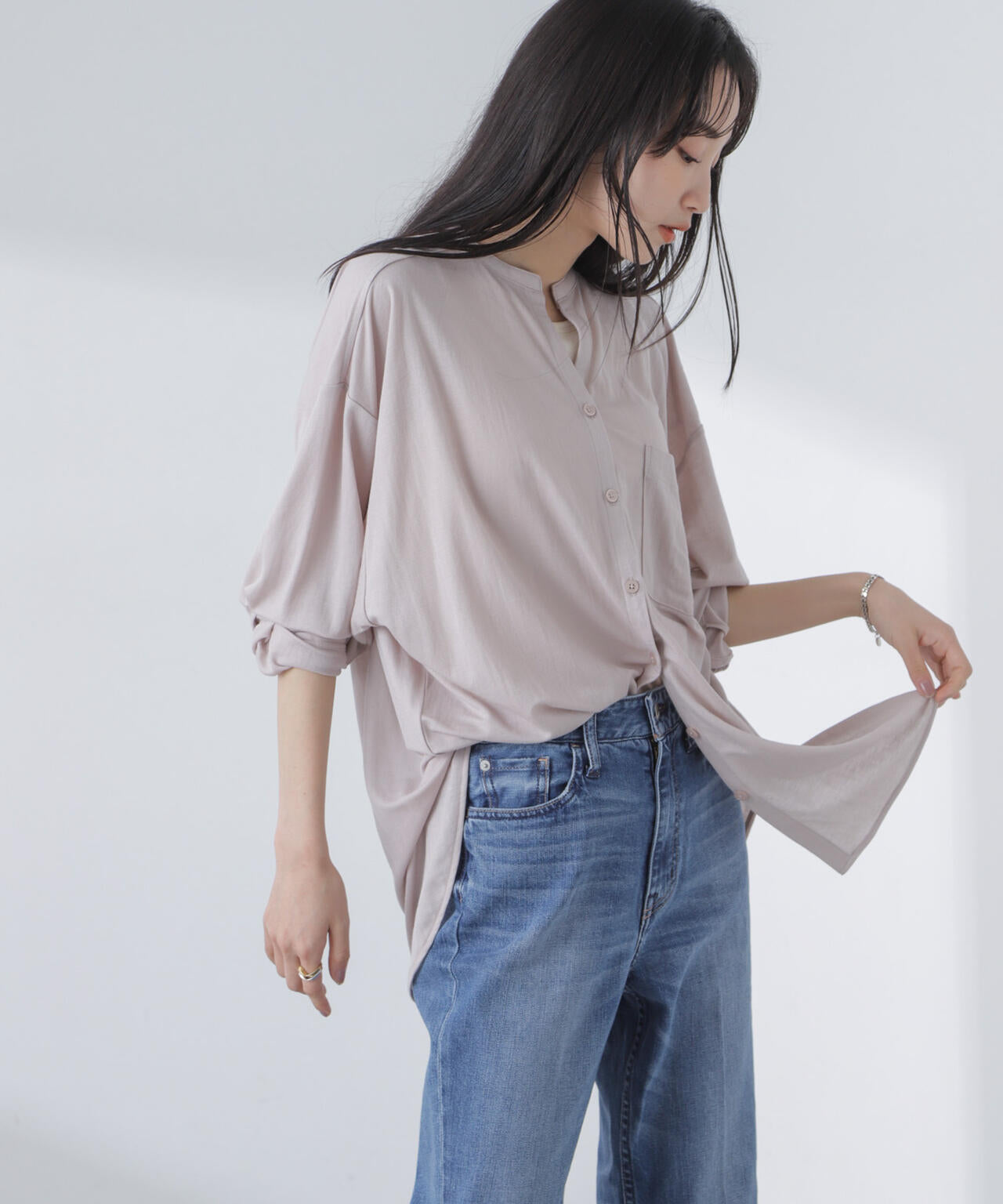 シアーカットワイドシャツ