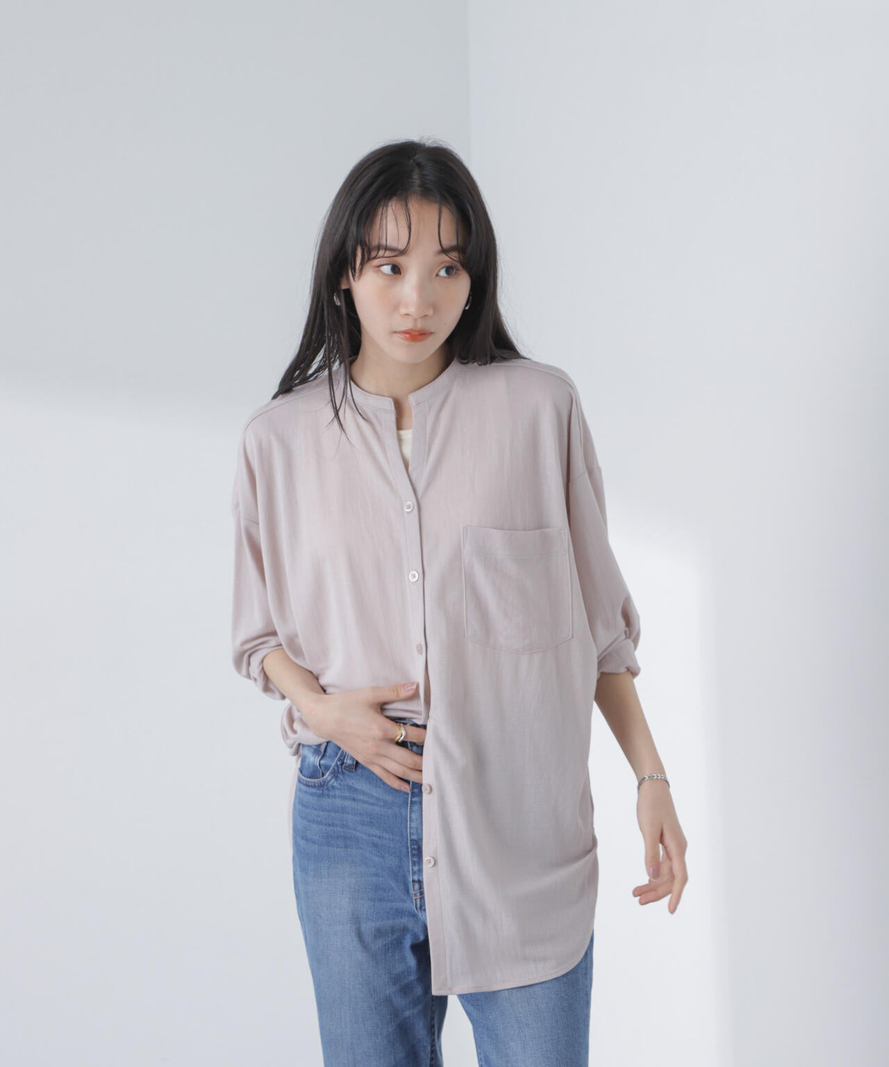 シアーカットワイドシャツ