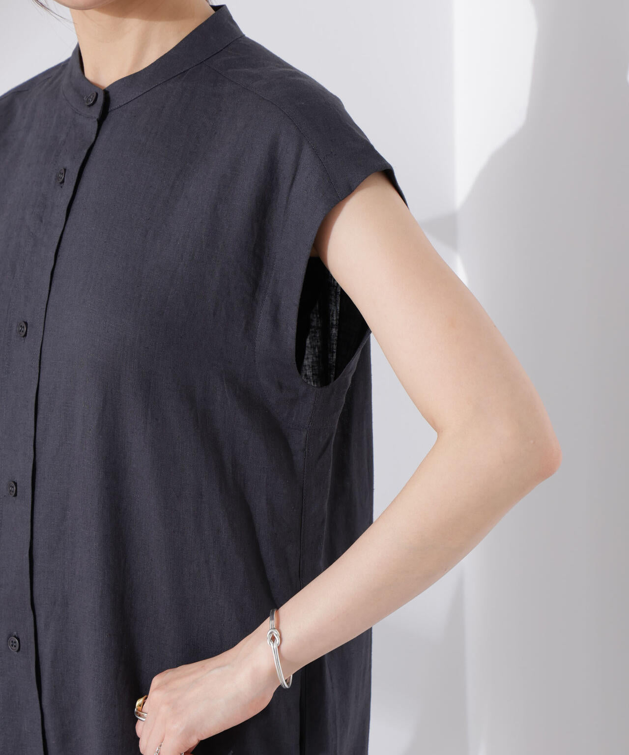 Anti Smell Linen フレンチスリーブワンピース