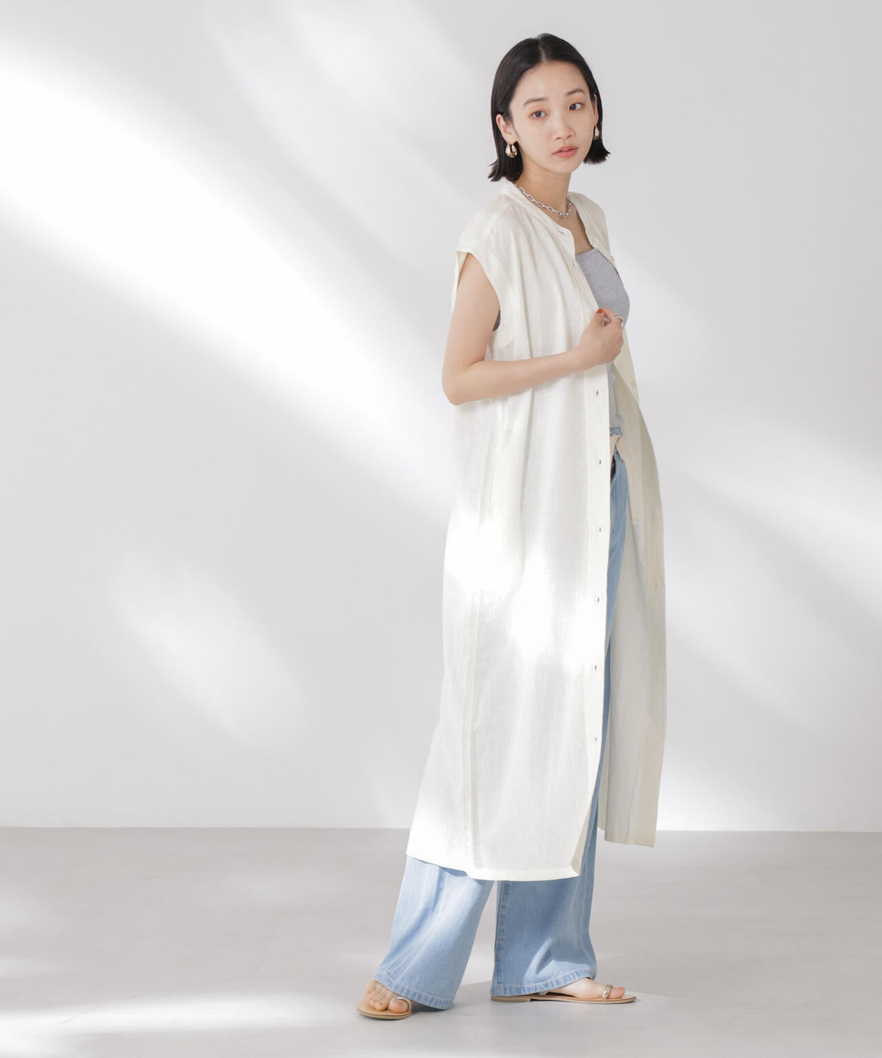 Anti Smell Linen フレンチスリーブワンピース