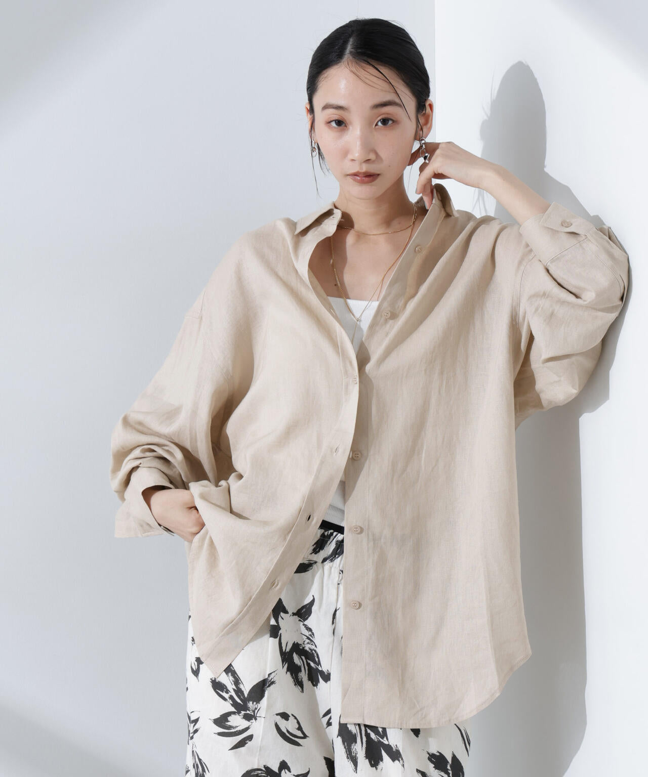 Anti Smell Linen ベーシックワイドシャツ