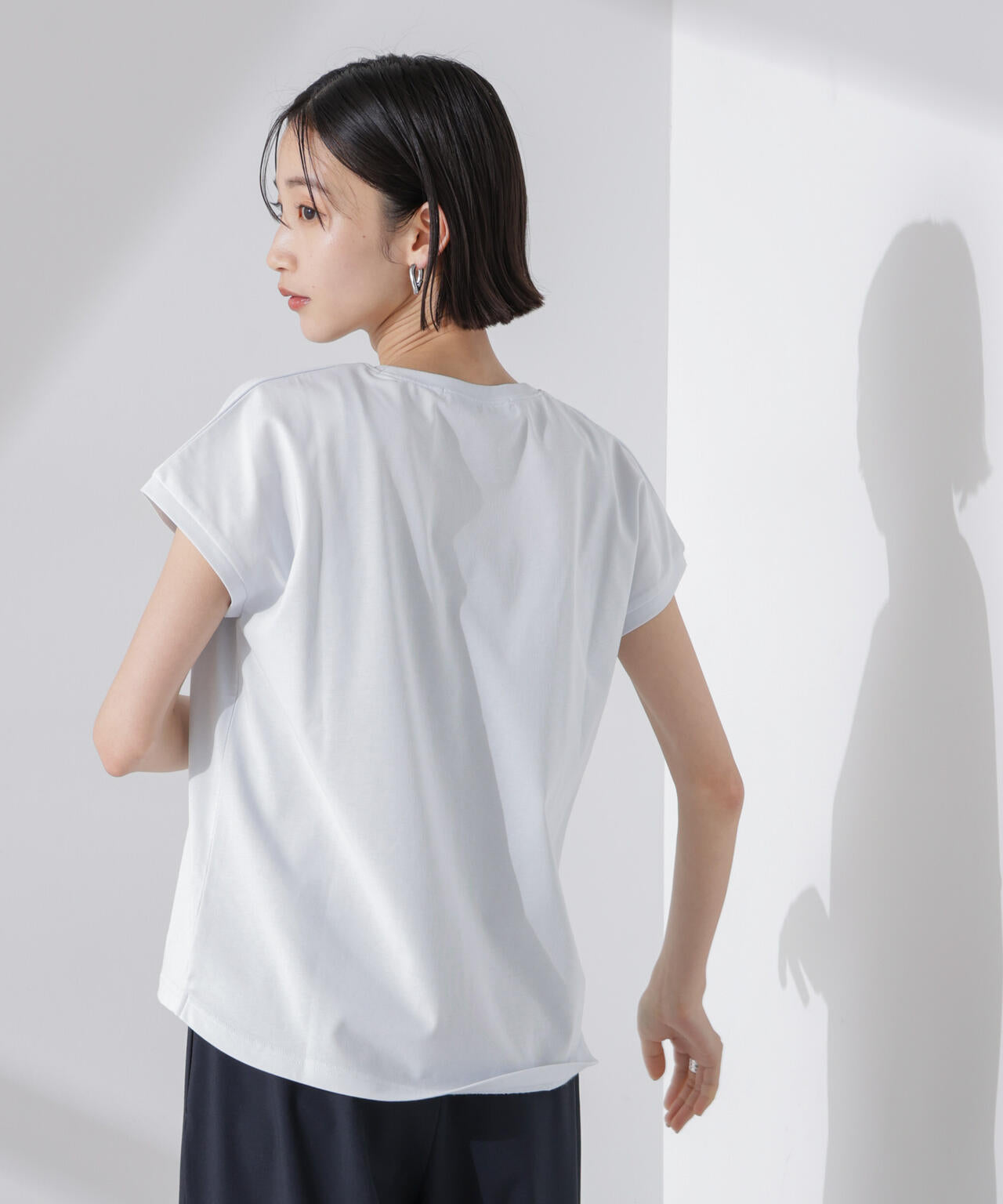 汗染み防止加工接触冷感フレンチスリーブTシャツ
