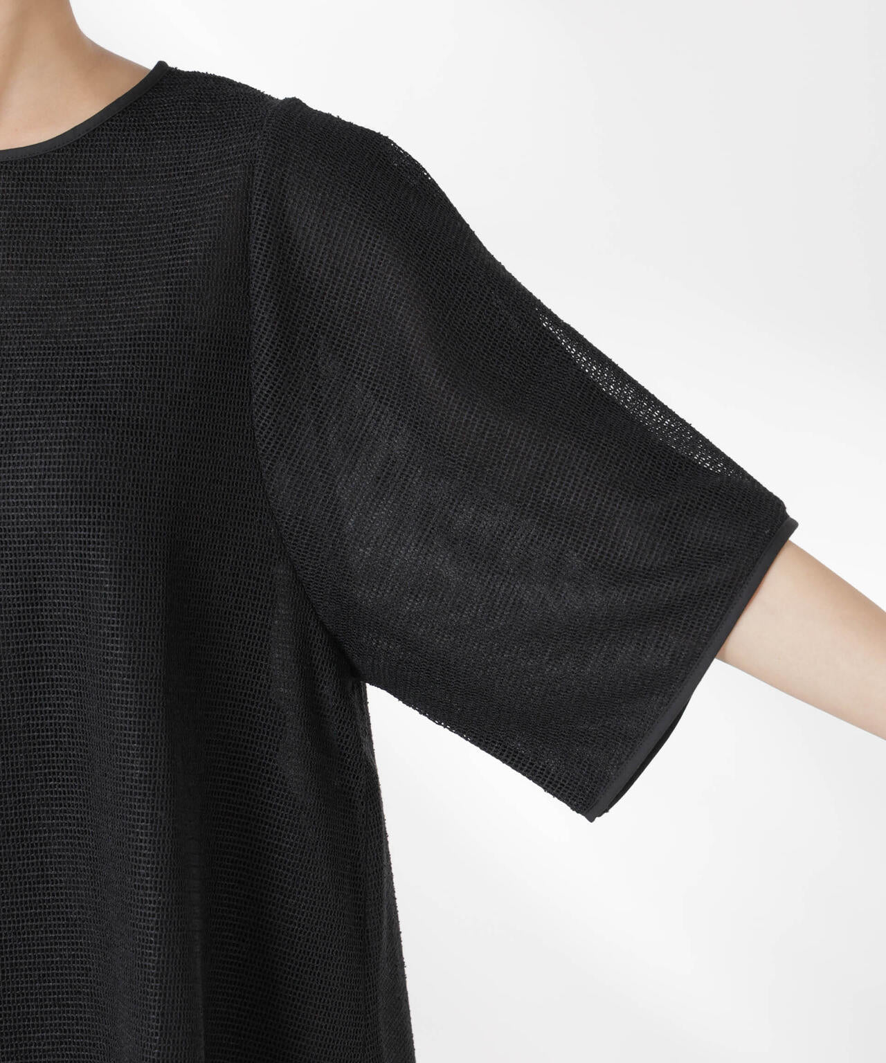 メッシュ×シフォンコンビチュニックトップス