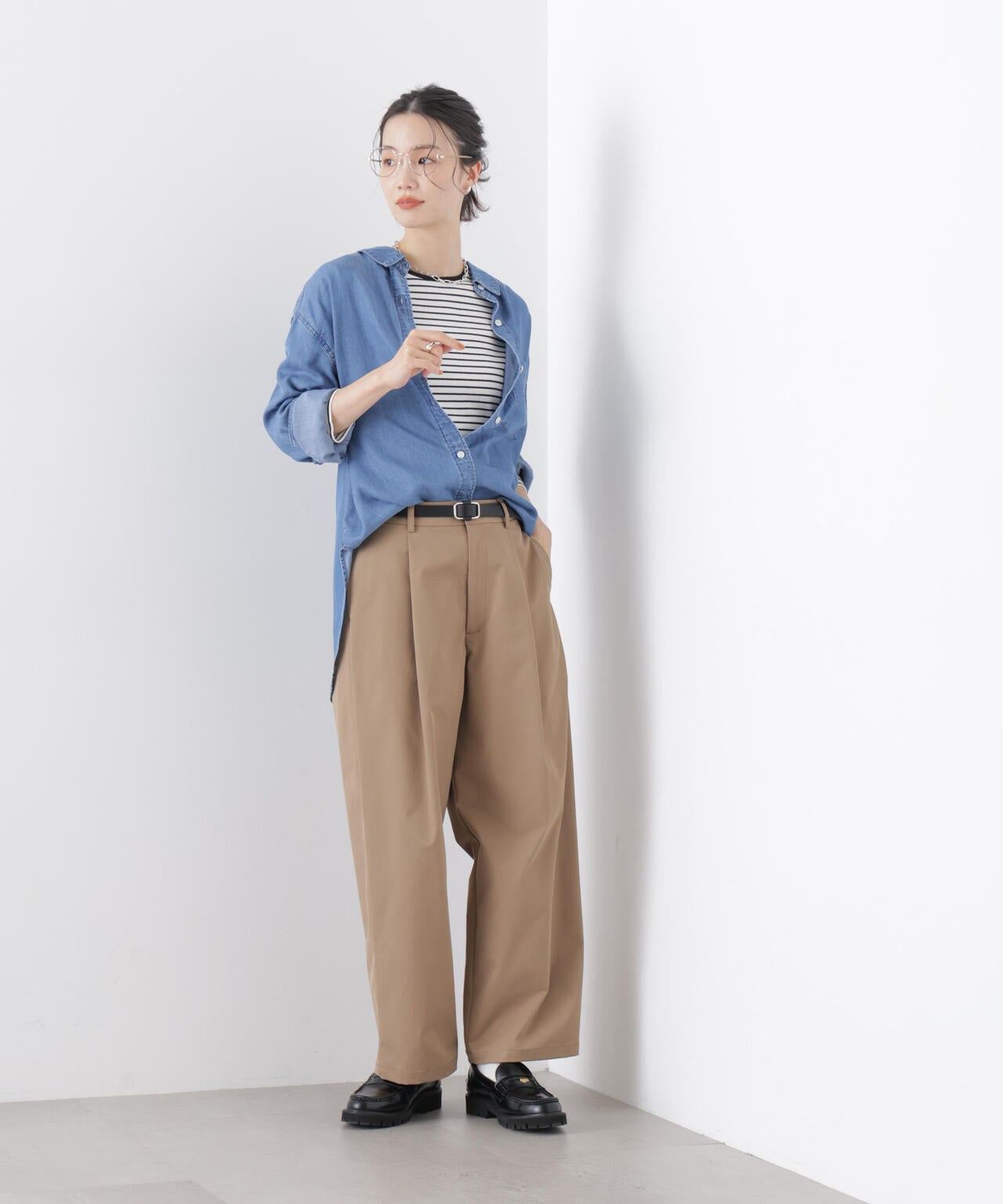 デニムワイドシャツ