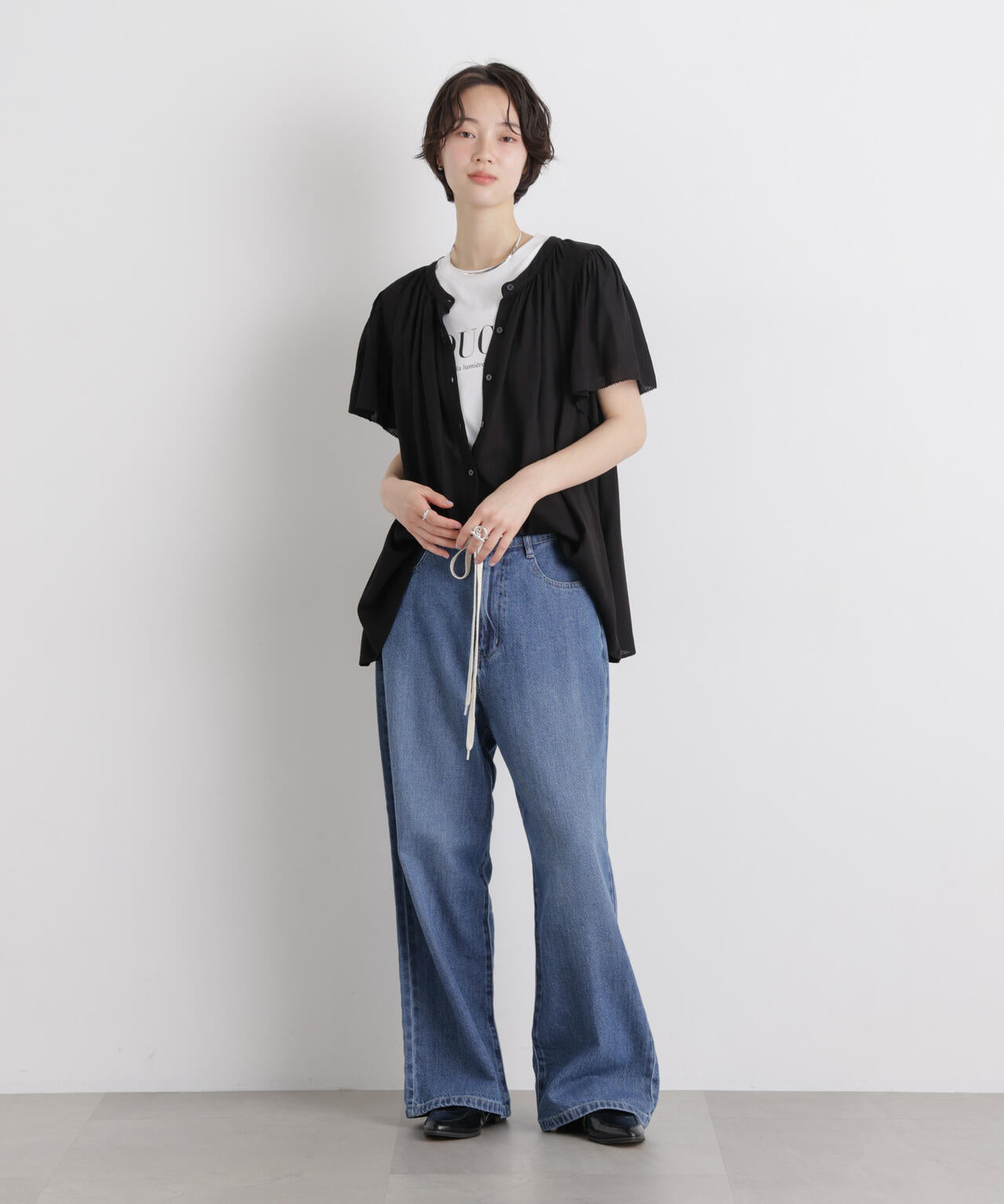 made in INDIA 前後2wayフレンチブラウス(セットアップ可)