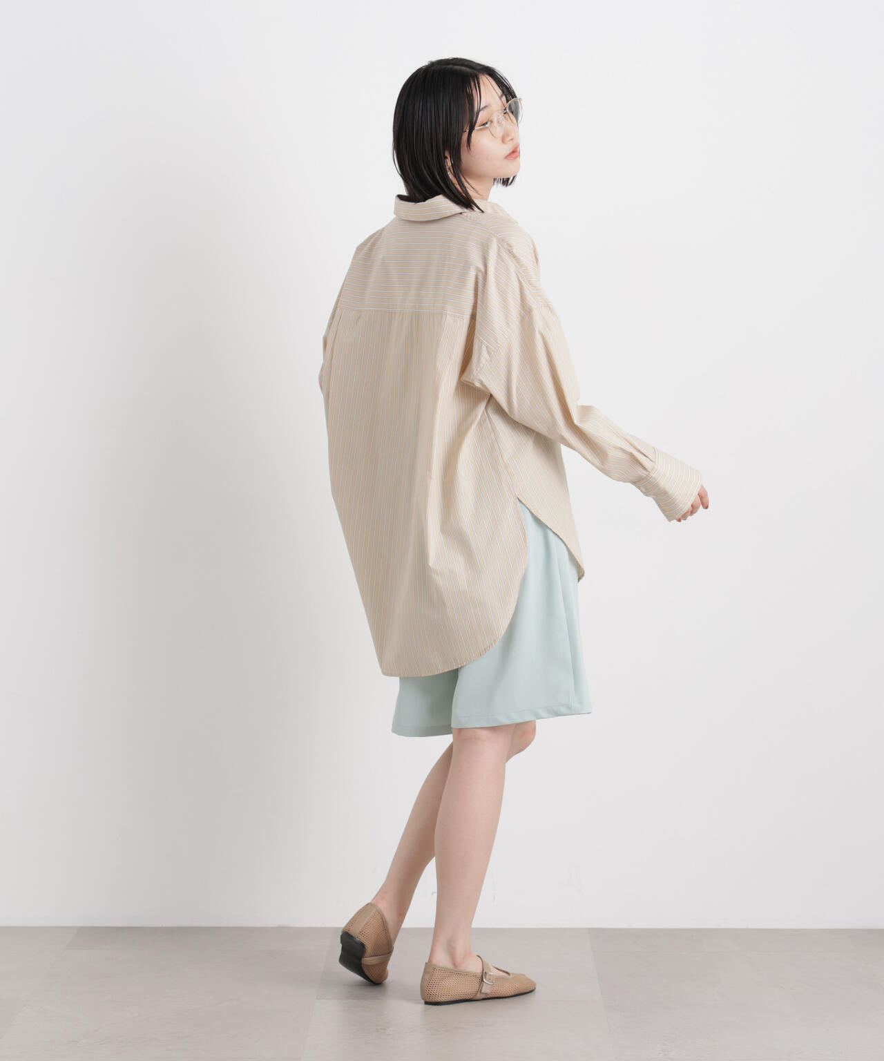 メランジストレッチベルト付ハーフパンツ(セットアップ可)