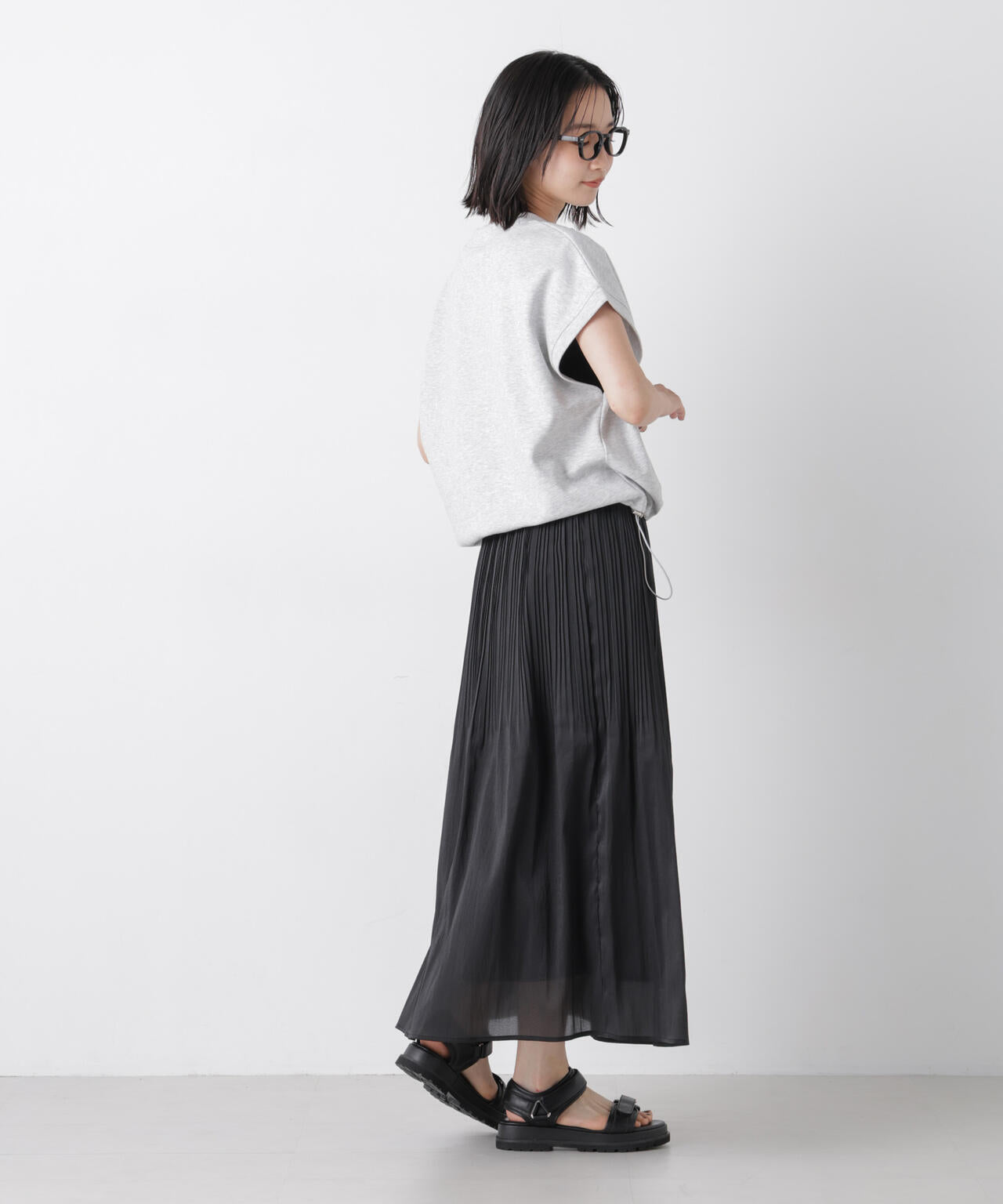 消しプリーツソフトシアースカート