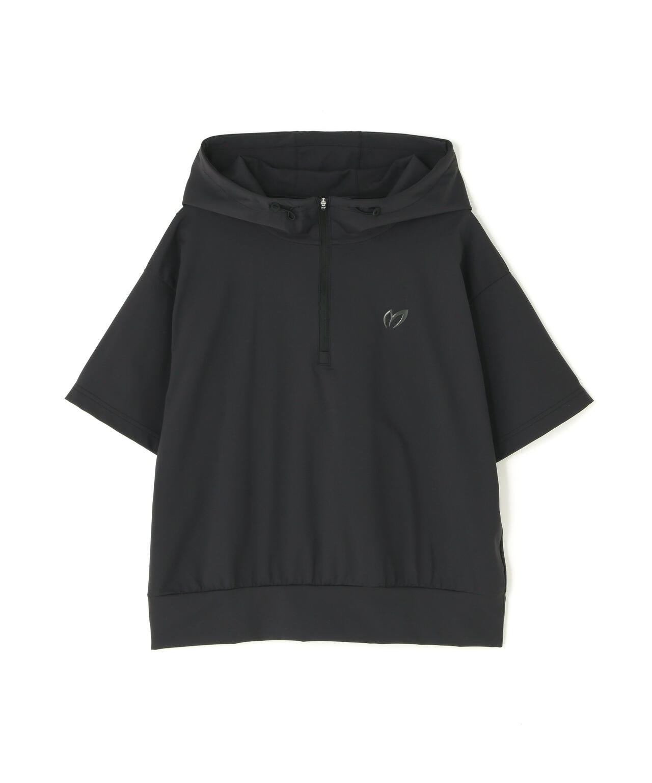 Nyベアムース半袖ハーフジップフーディプルオーバー (WOMENS)