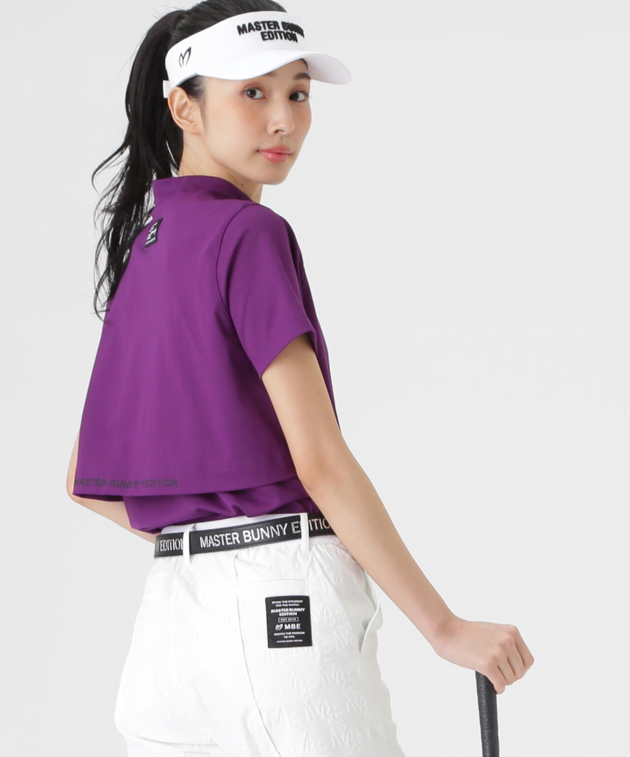 トリコットメッシュ半袖ハイネックカットソー (WOMENS)