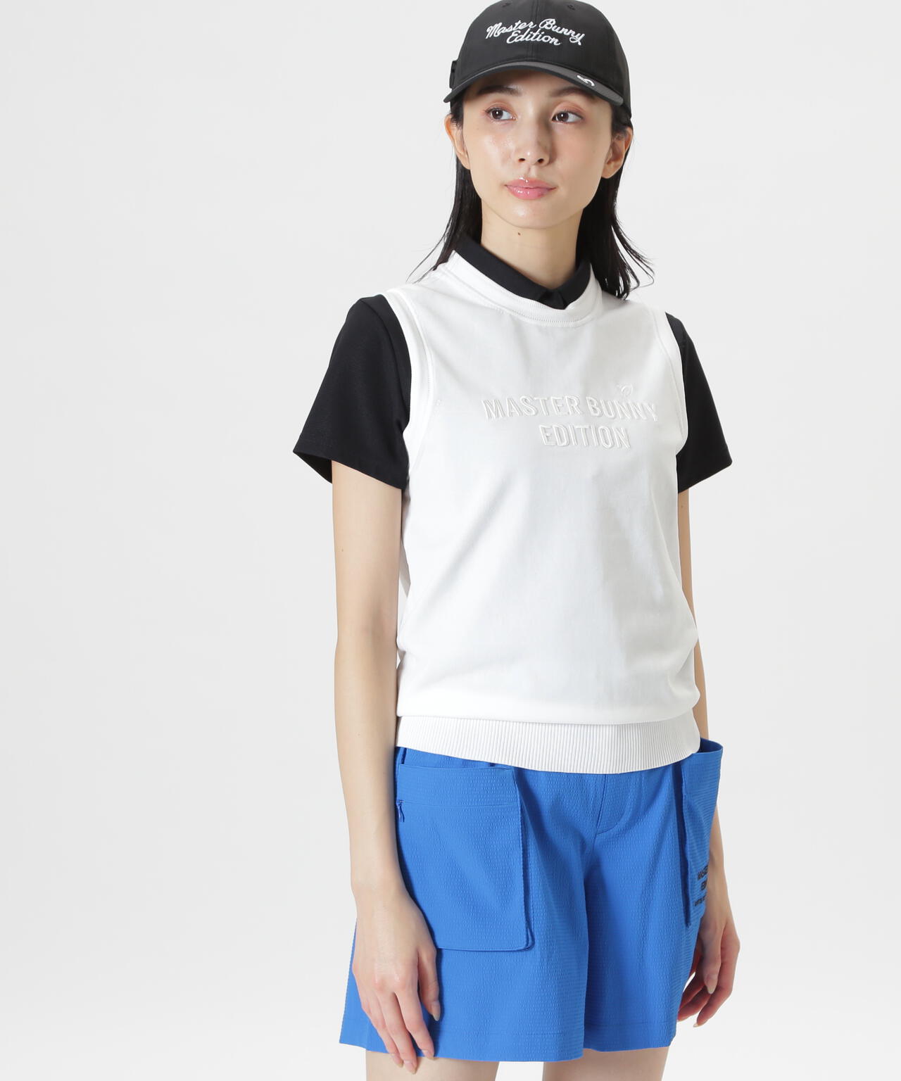 クルーネックニットベスト (WOMENS)