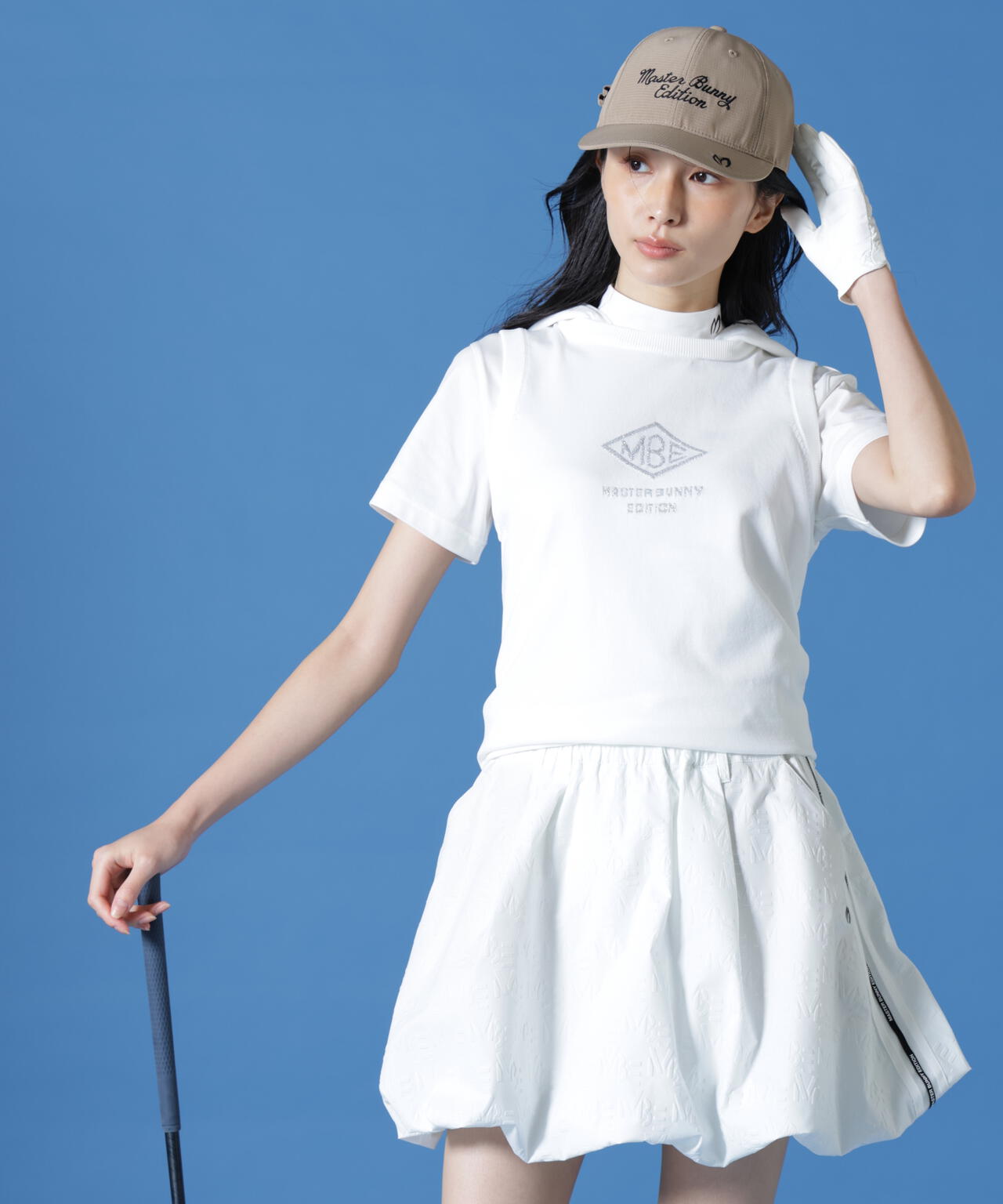 鹿の子編みプルオーバーフーディニットベスト (WOMENS)