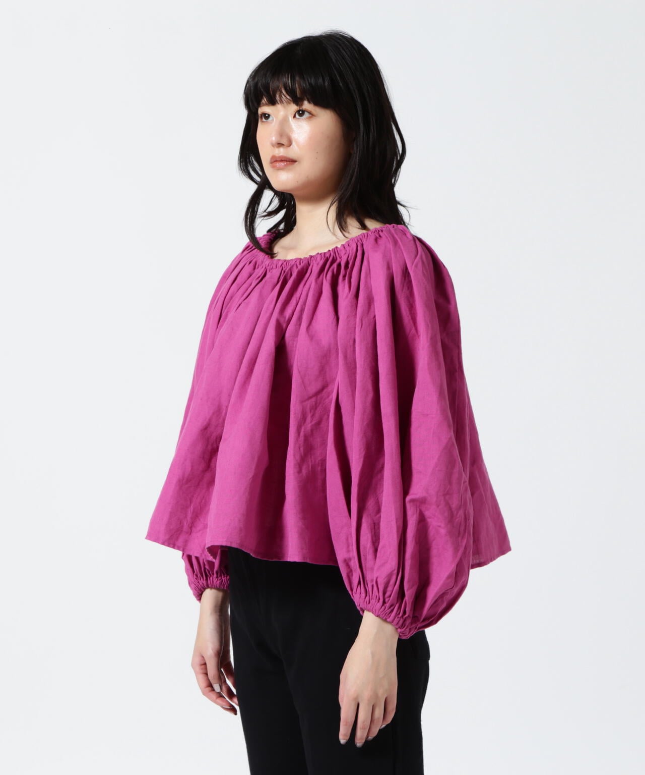 INDIA IS BEAUTIFUL COTTON LINEN BLOUSEコットンリネンブラウス