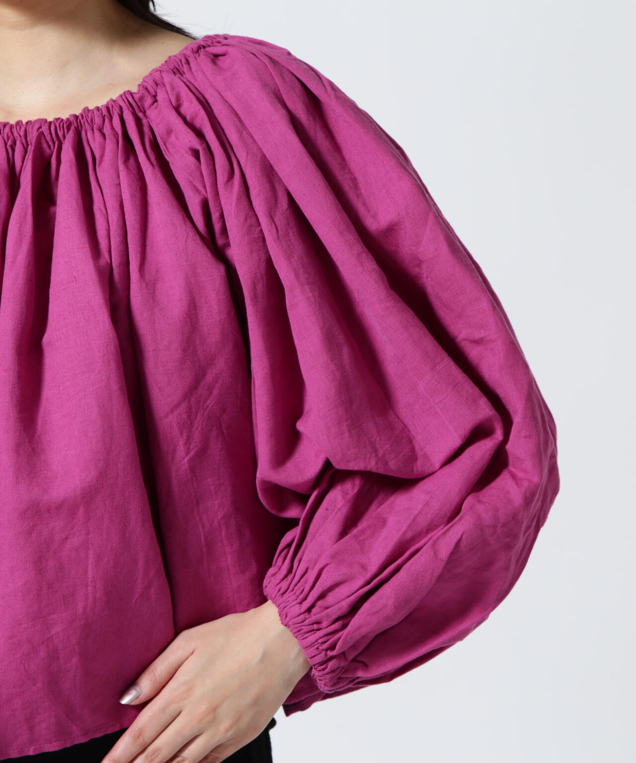 INDIA IS BEAUTIFUL COTTON LINEN BLOUSEコットンリネンブラウス