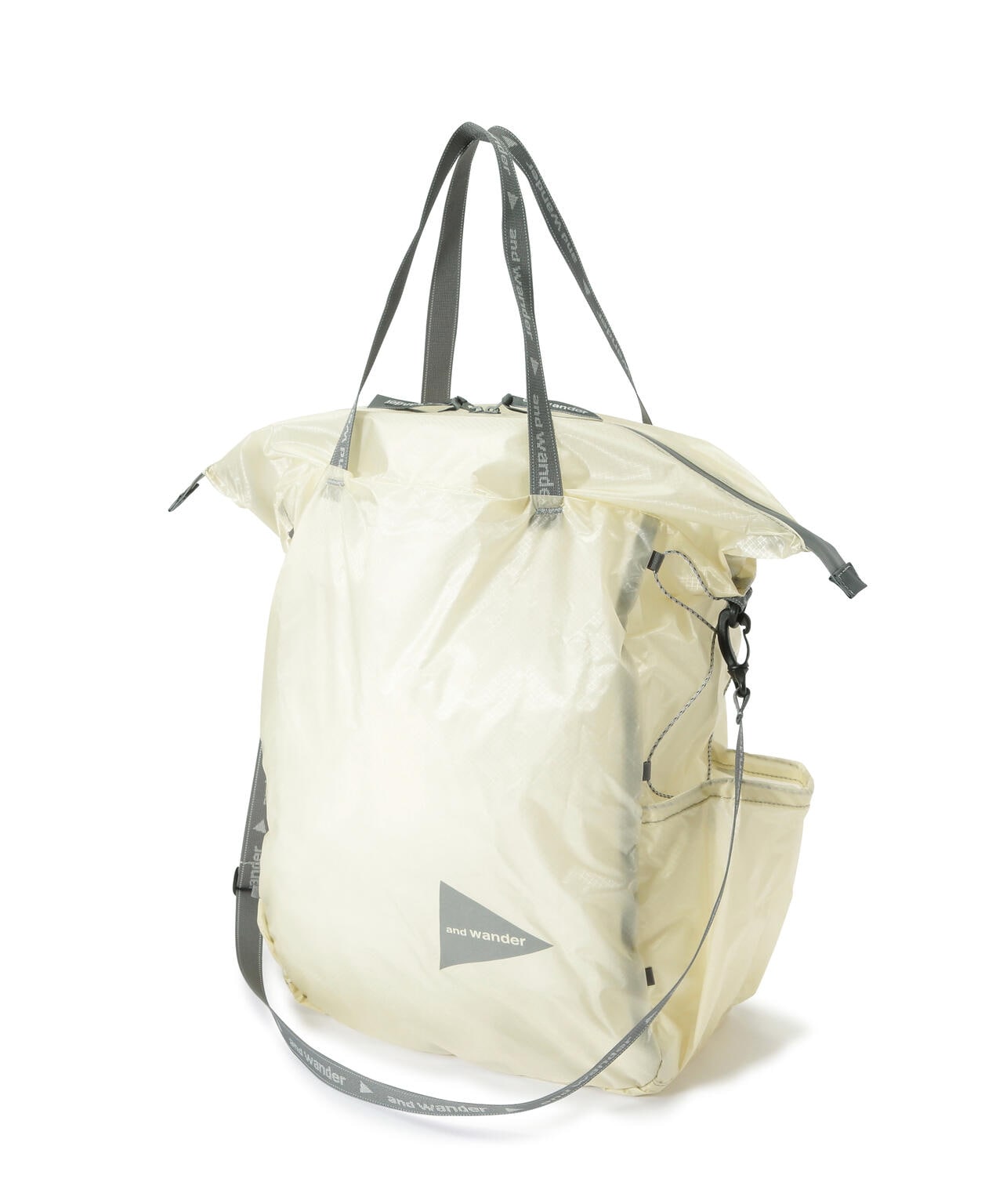 and wander/アンドワンダー sil tote bag シルトートバッグ