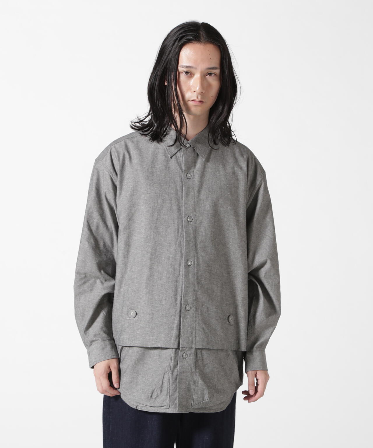 CMF OUTDOOR GARMENT/シーエムエフ アウトドアガーメント 別注newspaper shirt