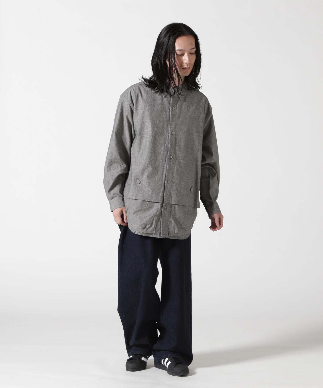 CMF OUTDOOR GARMENT/シーエムエフ アウトドアガーメント 別注newspaper shirt
