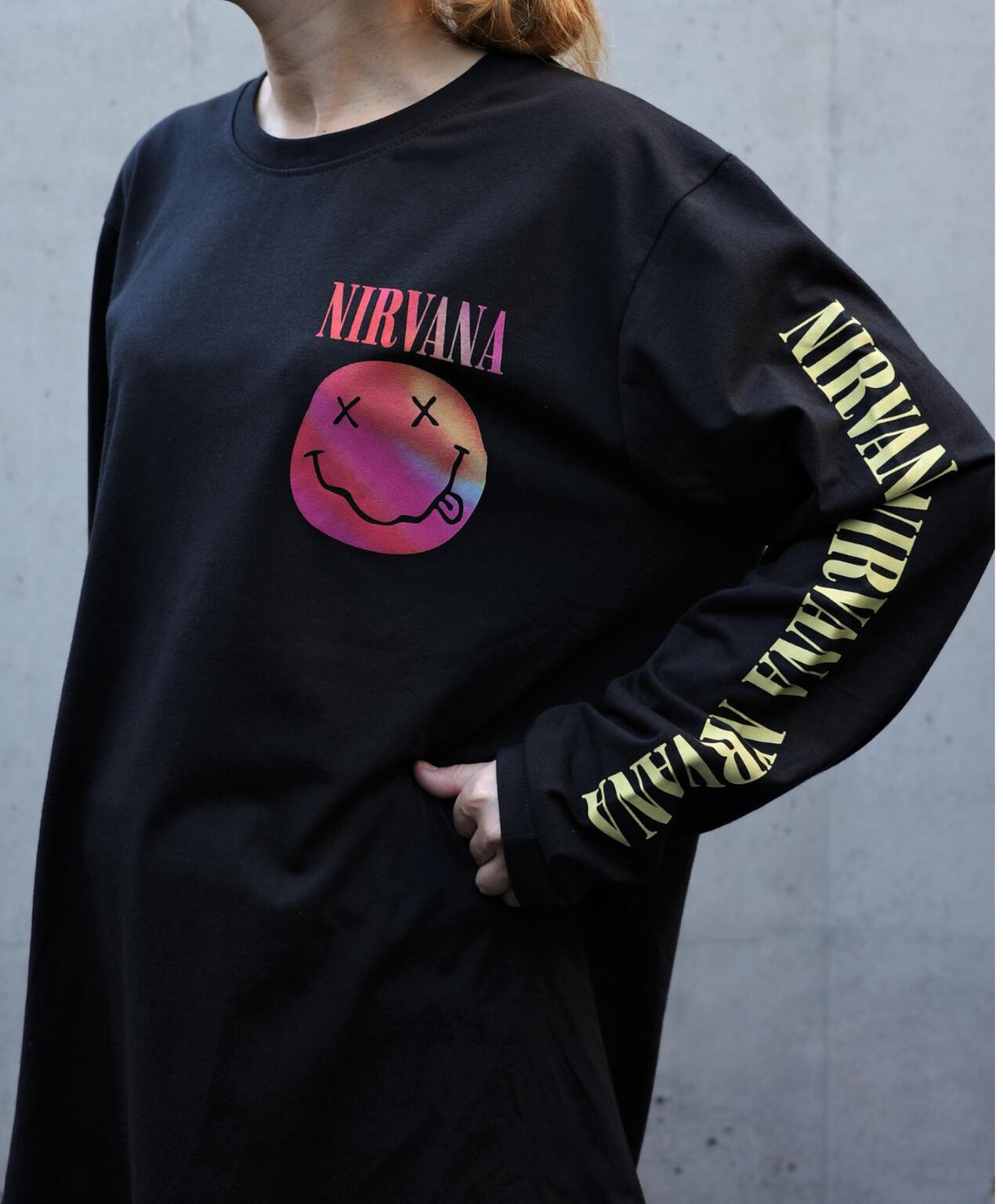 NIRVANA/ニルヴァーナ GRADIENT HAPPY FACE L/S TEE ロンT