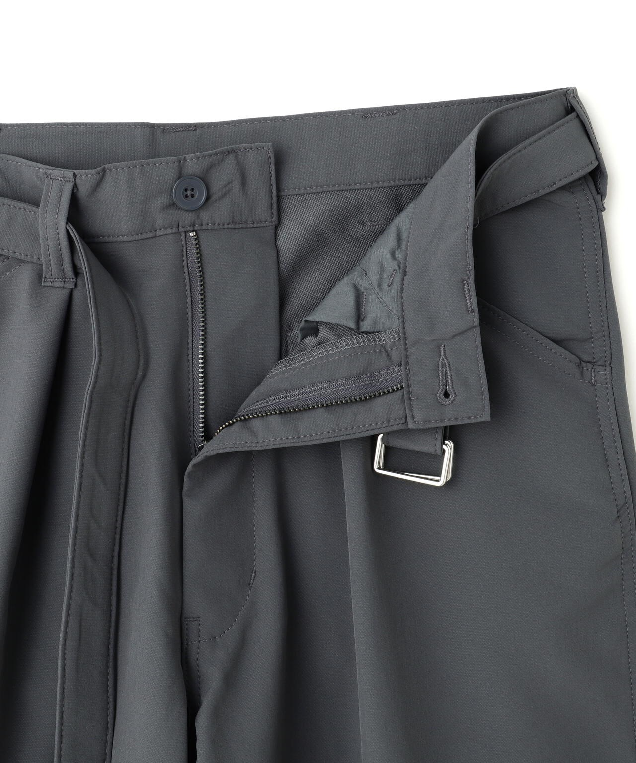 B omnivore STRETCH POLYESTER BELT LOOSE PANTS