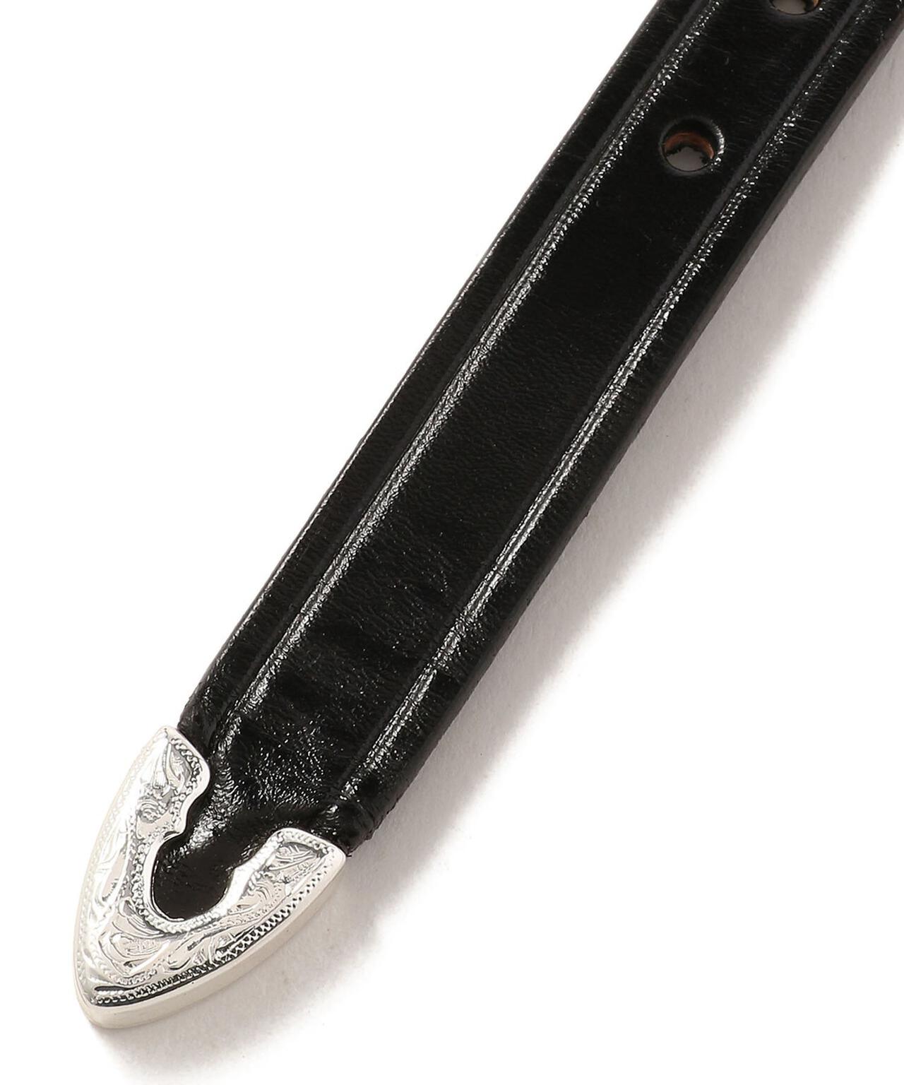 TORY LEATHER 3/4 inch 3-Piece Silver Buckle Set Belt