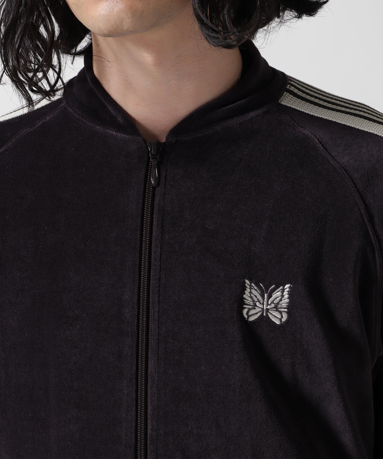 Needles/ニードルズ Rib Collar Track Jacket - C/PE Velour
