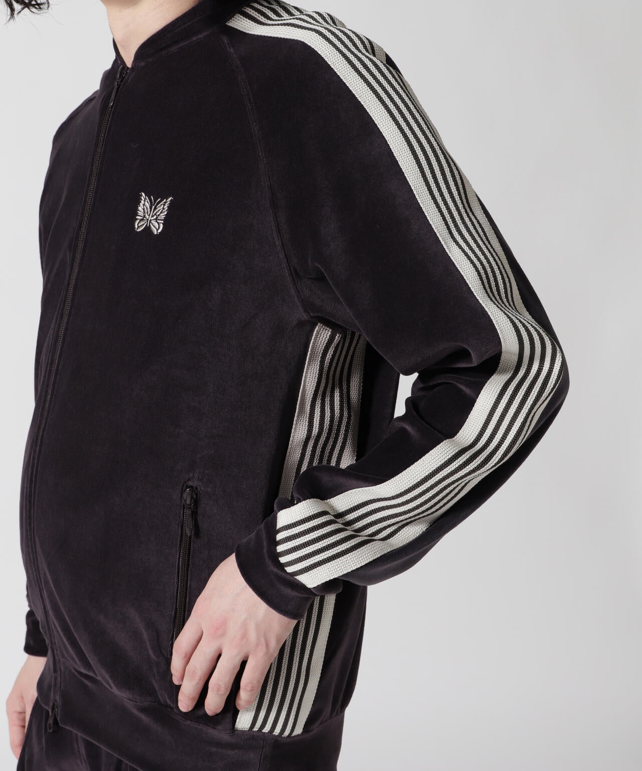 Needles/ニードルズ Rib Collar Track Jacket - C/PE Velour