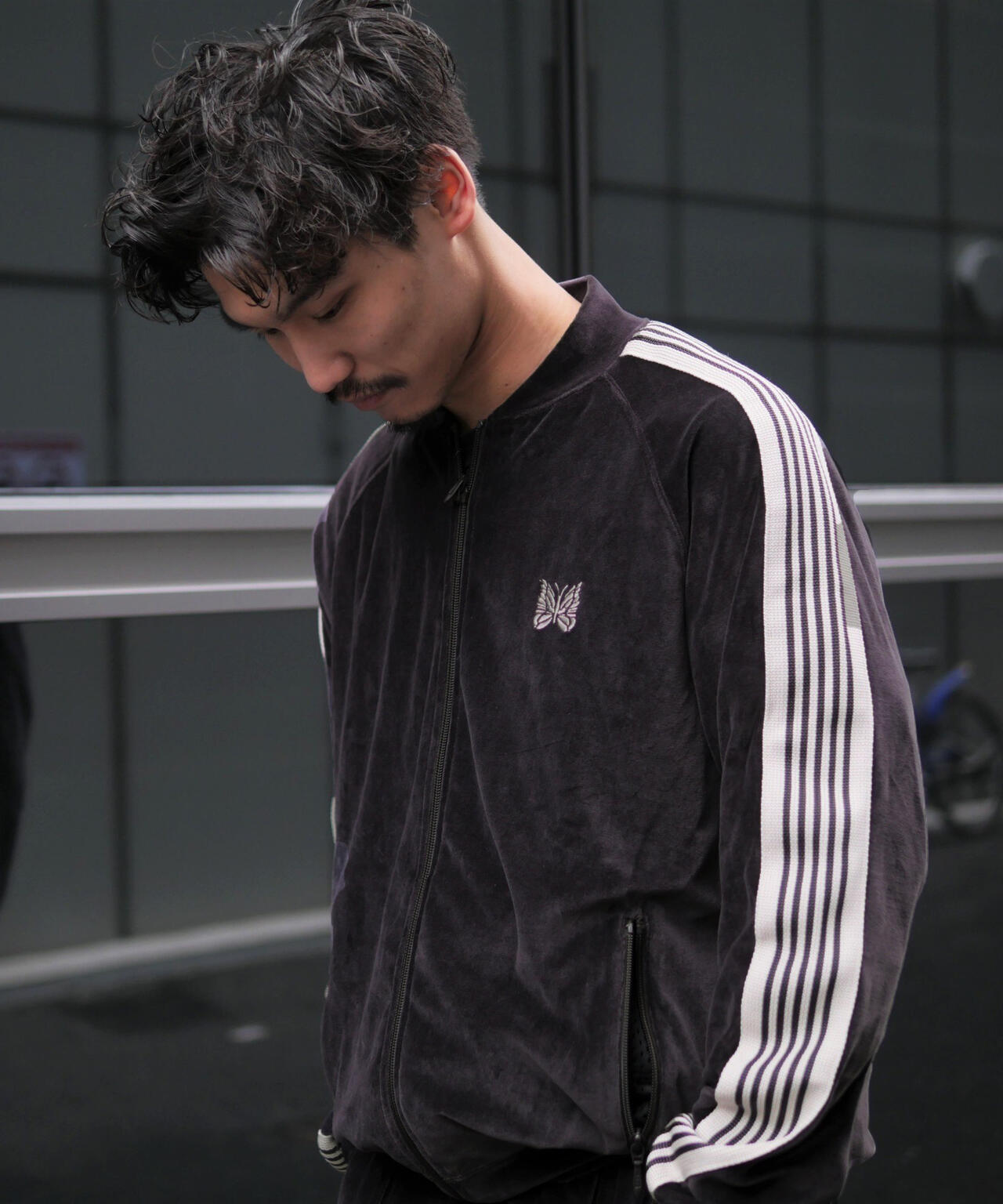Needles/ニードルズ Rib Collar Track Jacket - C/PE Velour