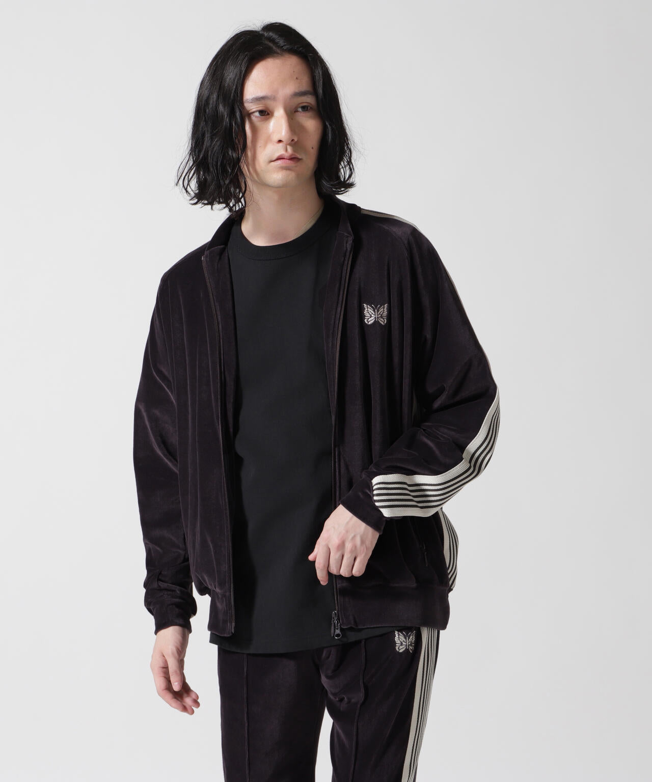 Needles/ニードルズ Rib Collar Track Jacket - C/PE Velour