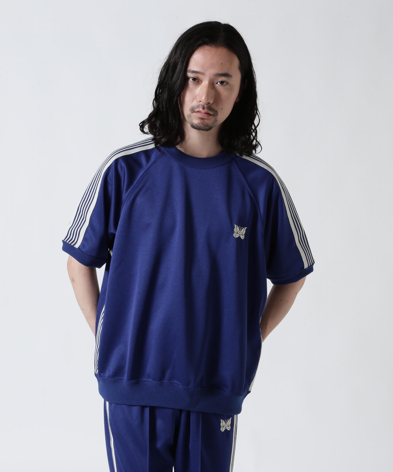 Needles/ニードルズ 別注Track S/S Crew Neck Shirt-Poly Smooth