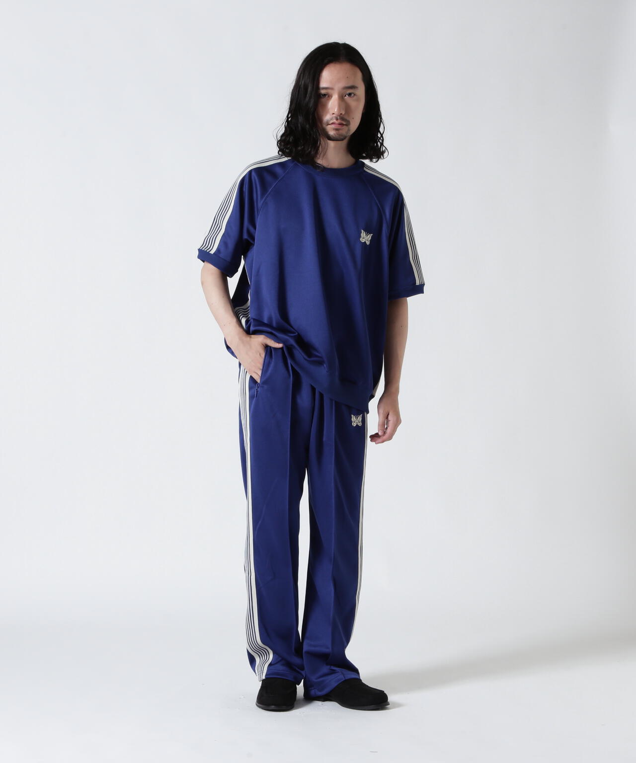 Needles/ニードルズ 別注Track S/S Crew Neck Shirt-Poly Smooth
