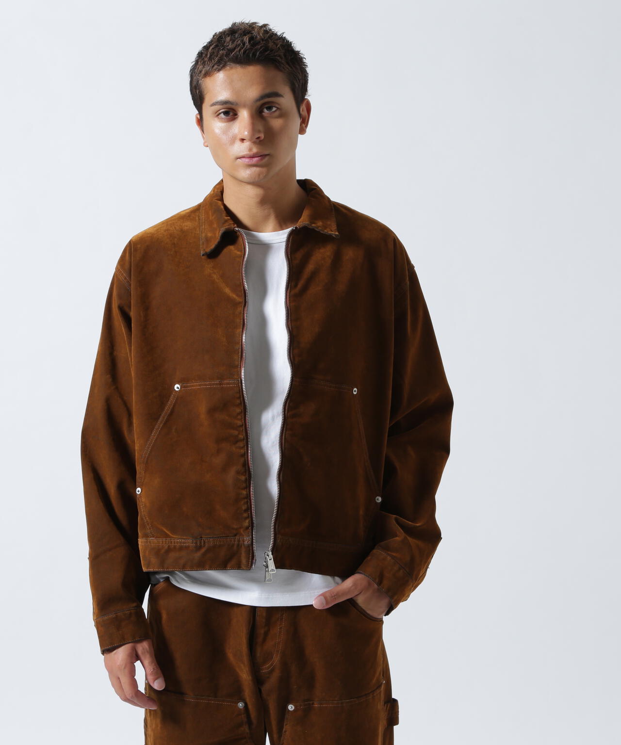 B omnivore/ビーオムニボー FLOCKY DENIM COVER JACKET フロッキーデニムカバージャケット