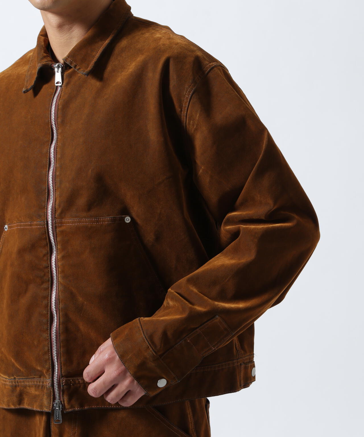 B omnivore/ビーオムニボー FLOCKY DENIM COVER JACKET フロッキーデニムカバージャケット