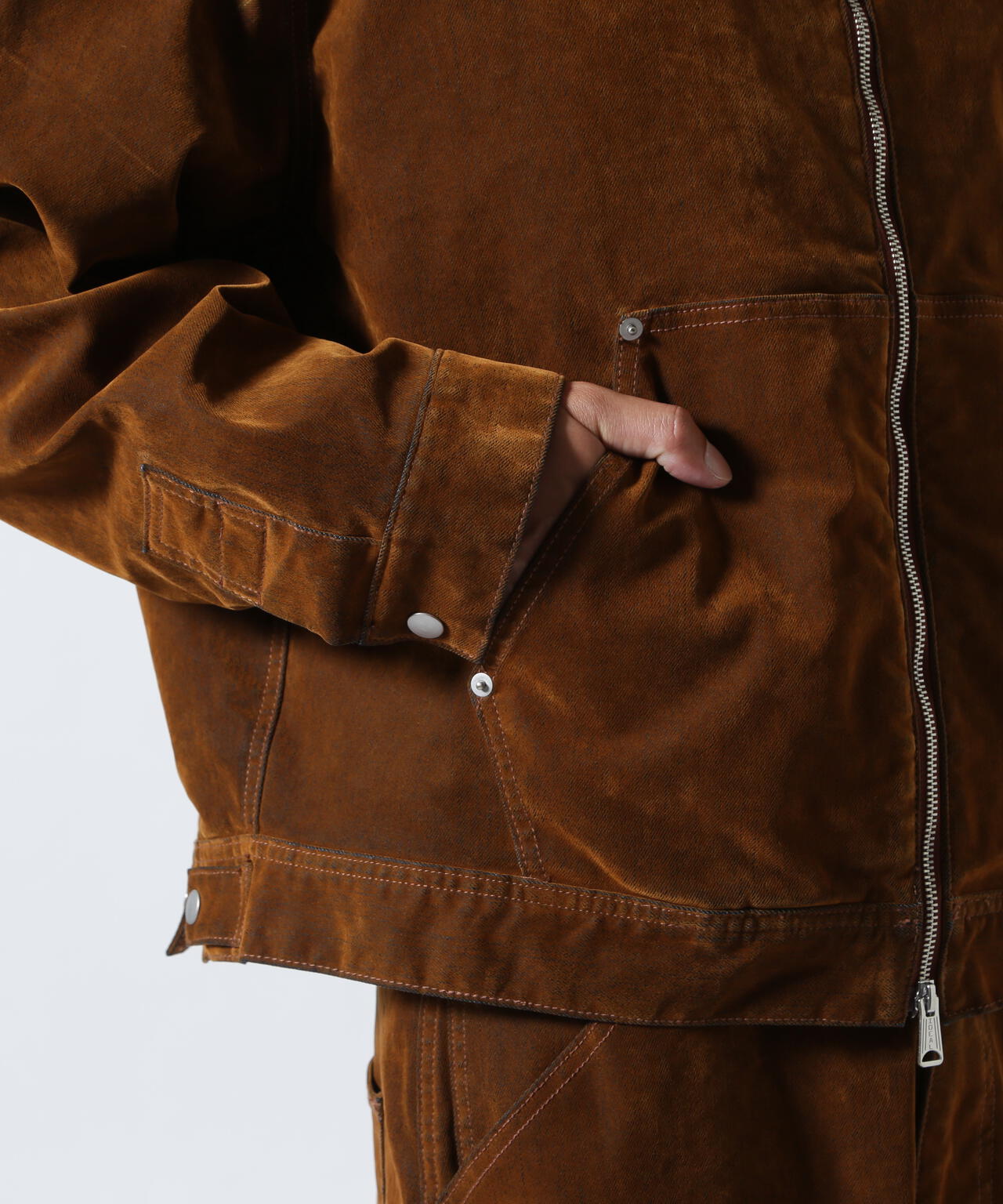 B omnivore/ビーオムニボー FLOCKY DENIM COVER JACKET フロッキーデニムカバージャケット
