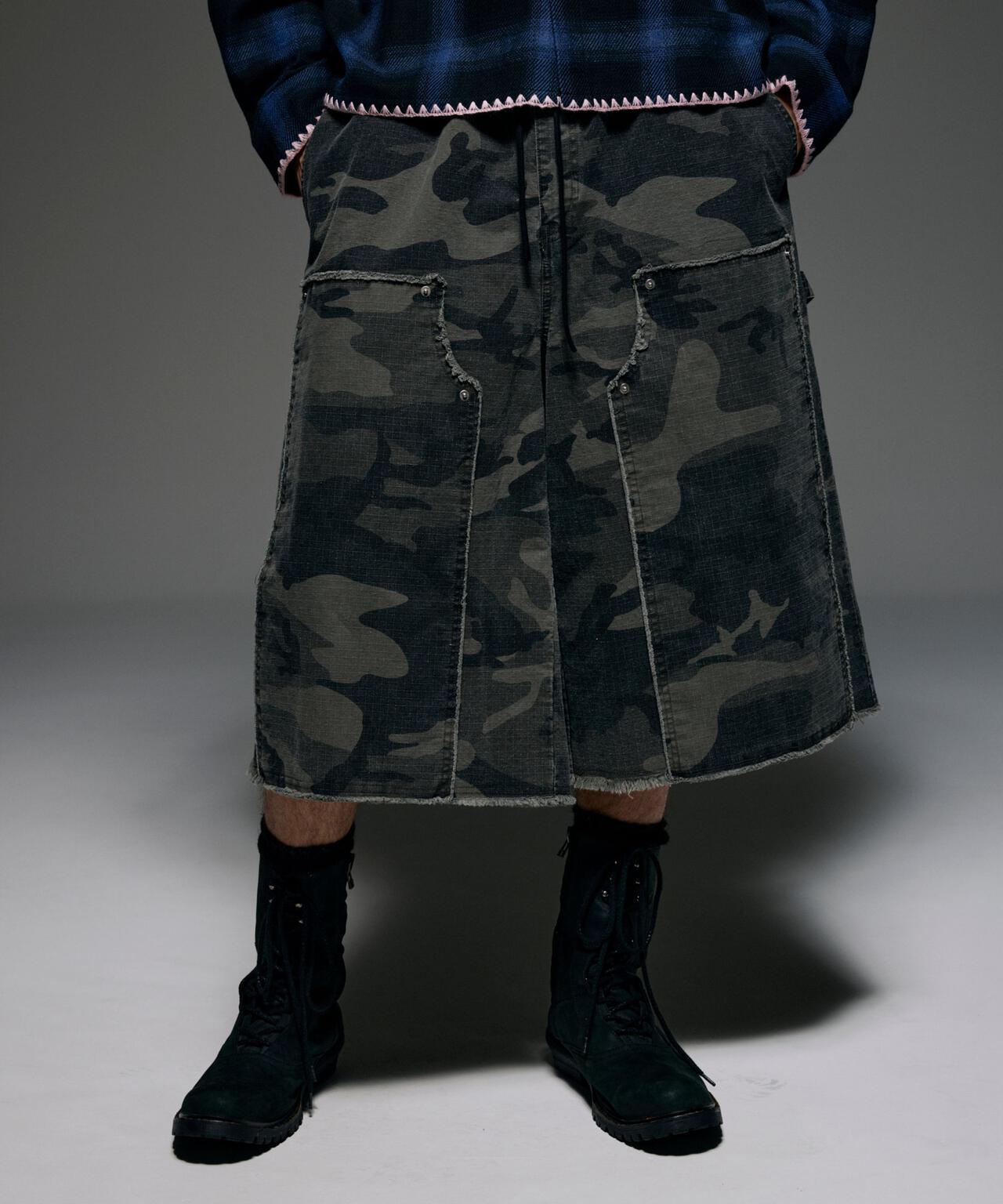 B omnivore/ビーオムニボー W KNEE SHORTS RIP STOP ダブルニーショーツリップストップ