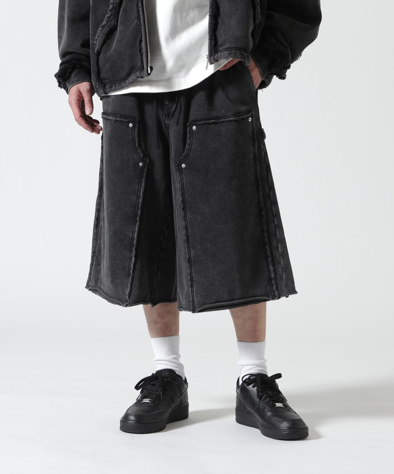 B omnivore/ビーオムニボー W KNEE SHORTS SWT ダブルニーショーツスウェット
