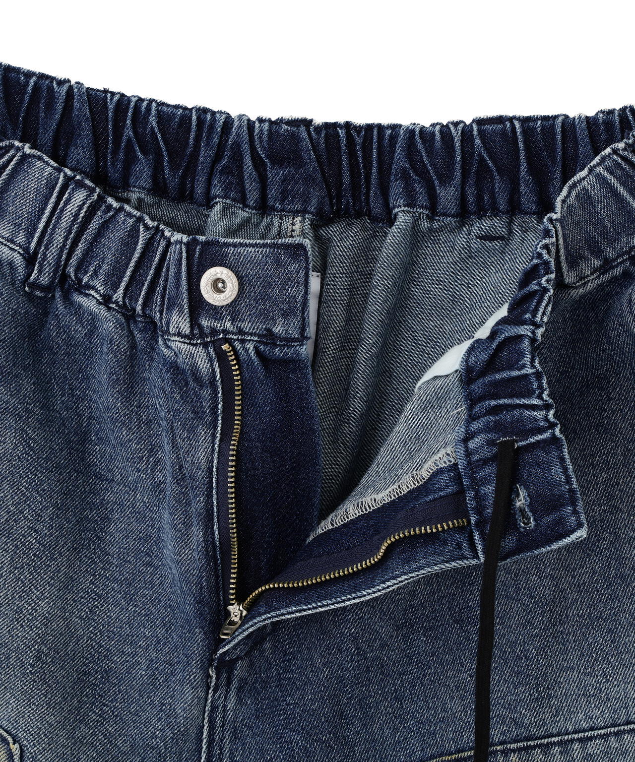 B omnivore/ビーオムニボー W KNEE SHORTS DENIM ダブルニーショーツデニム