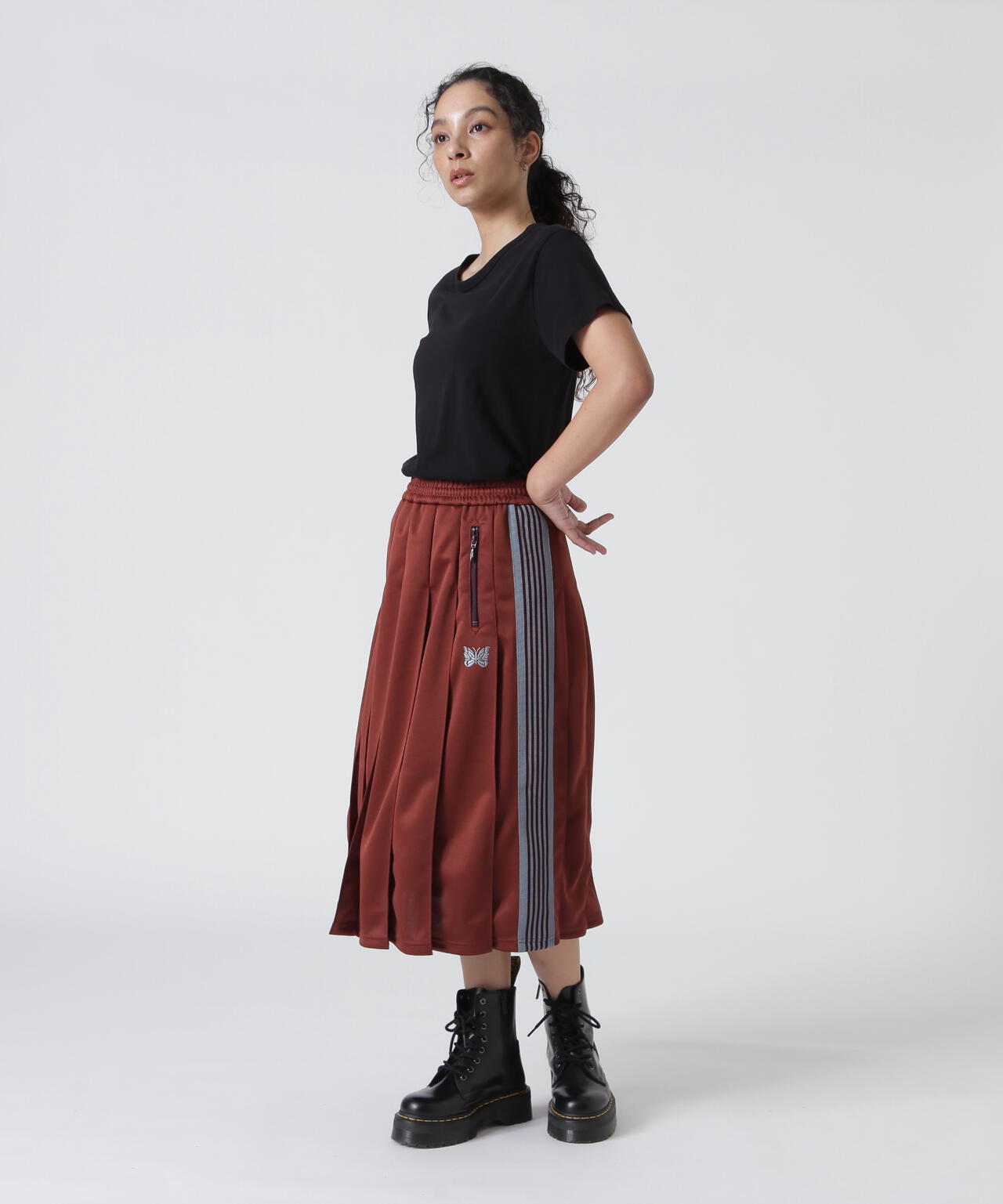 Needles/ニードルズ Pleated Track Skirt - Poly Smooth