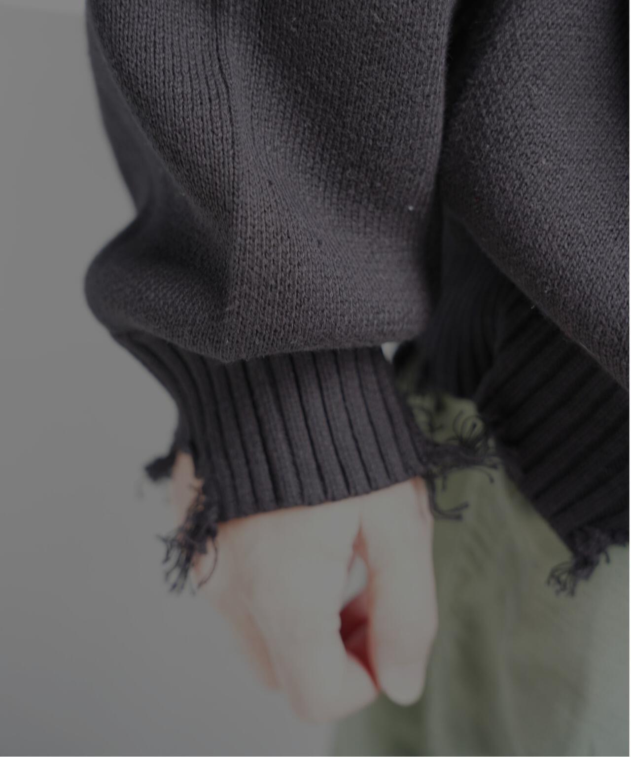 B omnivore/ビーオムニボー HAND STITCH CREWNECK KNIT ハンドステッチクルーネックニット
