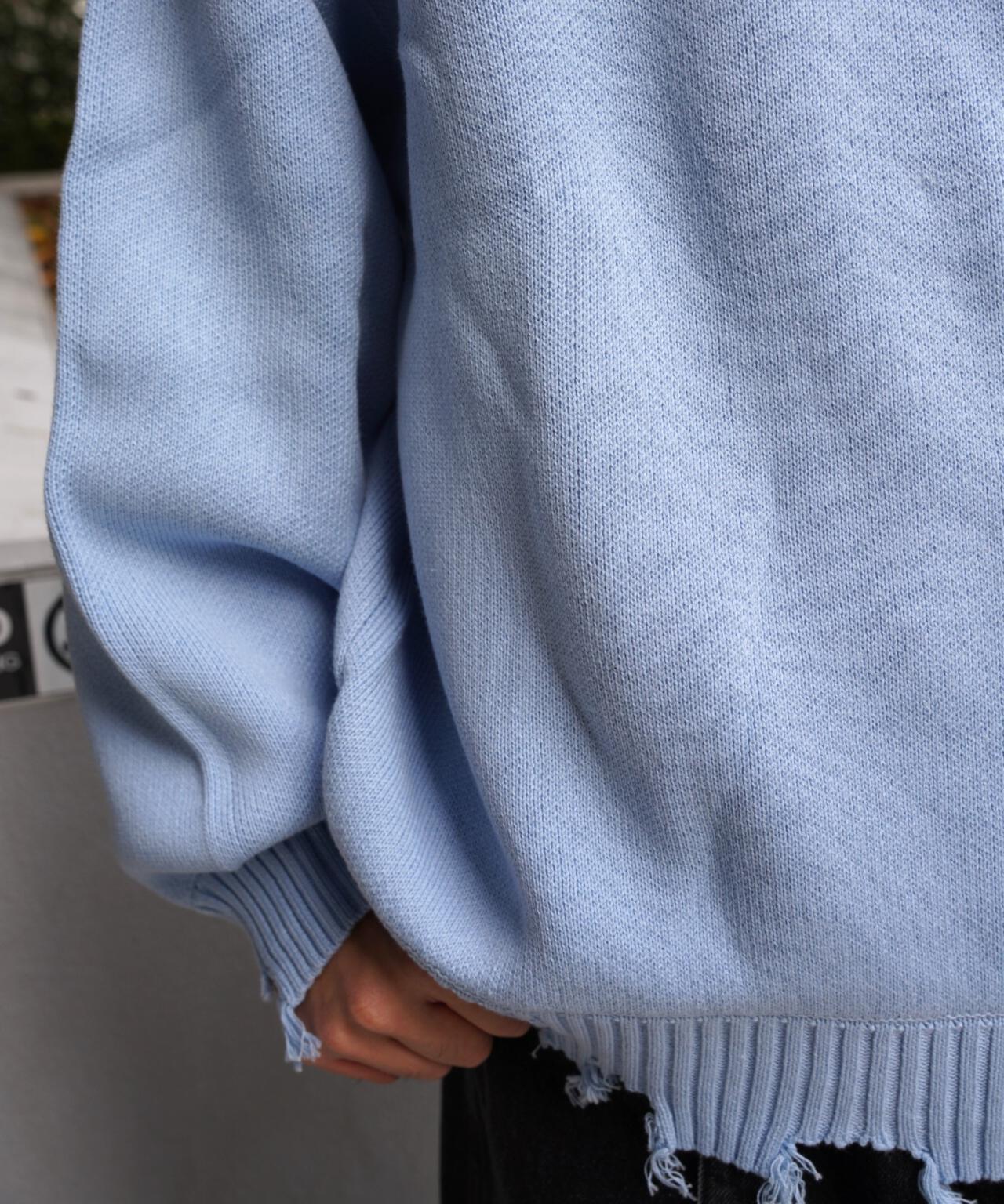 B omnivore/ビーオムニボー HAND STITCH CREWNECK KNIT ハンドステッチクルーネックニット