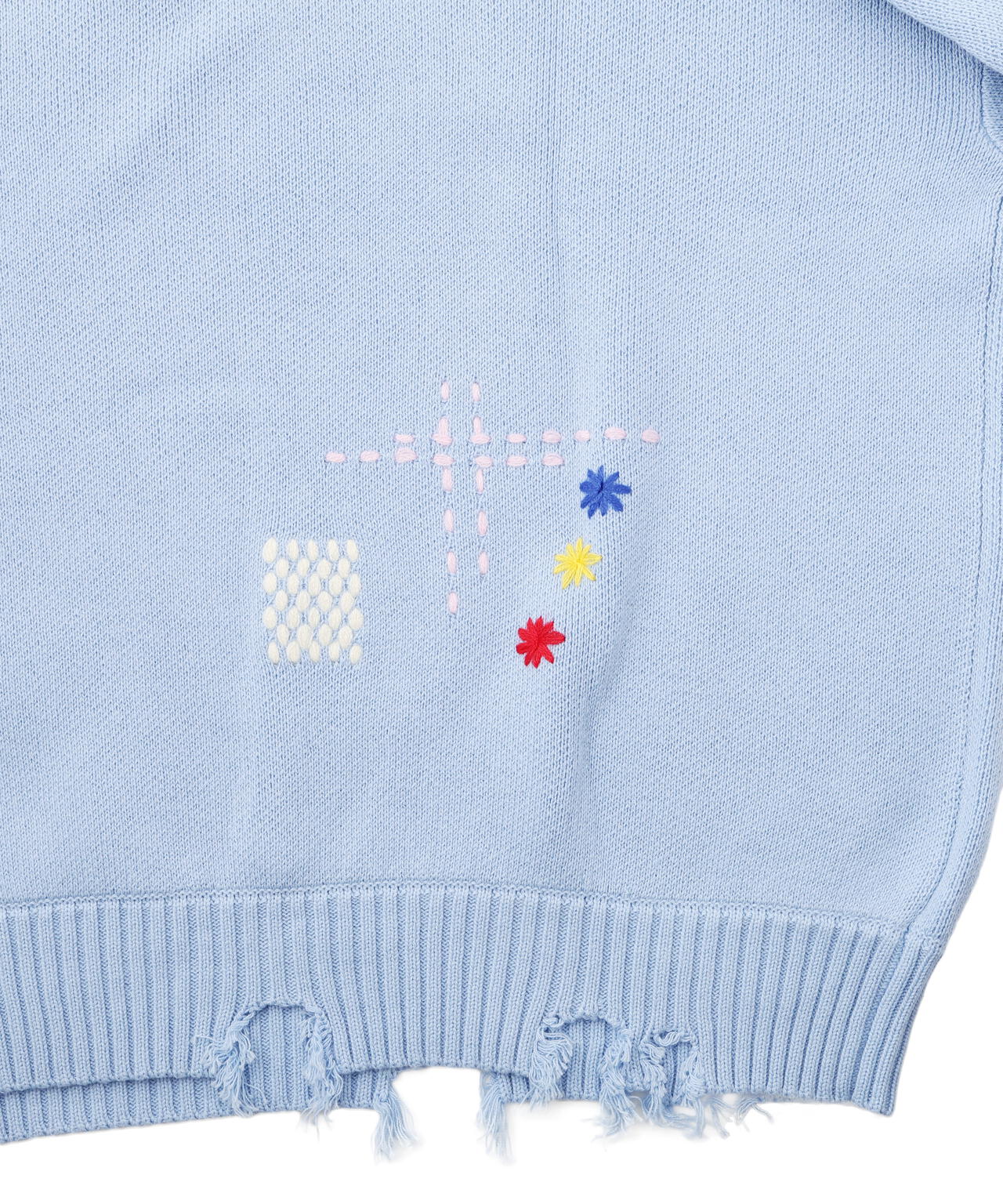 B omnivore/ビーオムニボー HAND STITCH CREWNECK KNIT ハンドステッチクルーネックニット