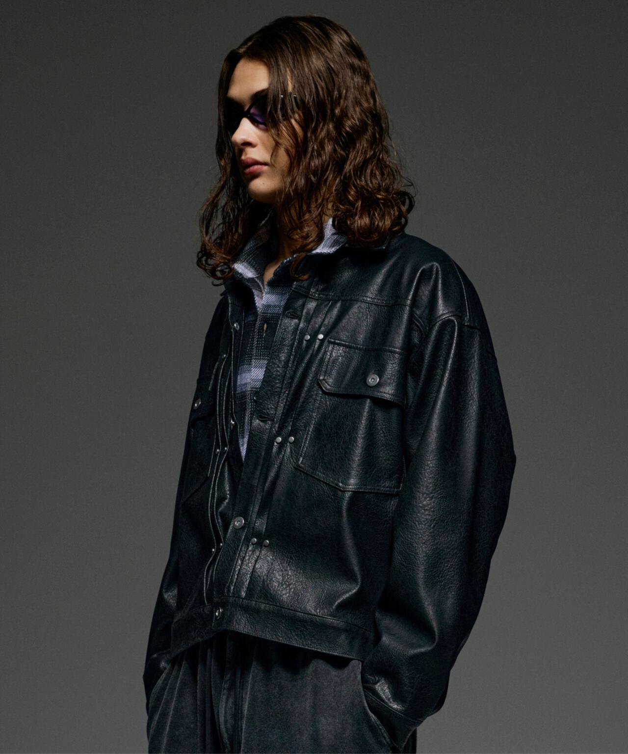 B omnivore/ビーオムニボー FAUX LEATHER BLOUSON