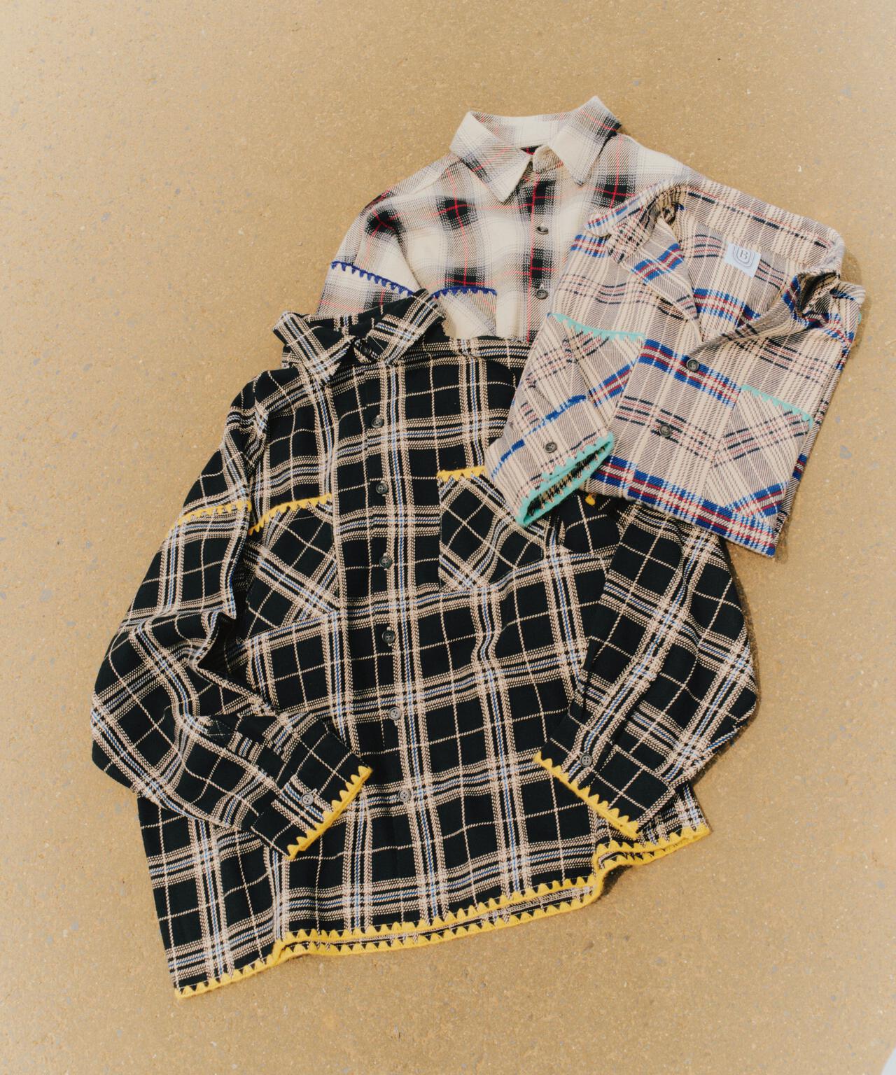 B omnivore/ビーオムニボー HAND STITCH FLANNEL ハンドステッチフランネルシャツ