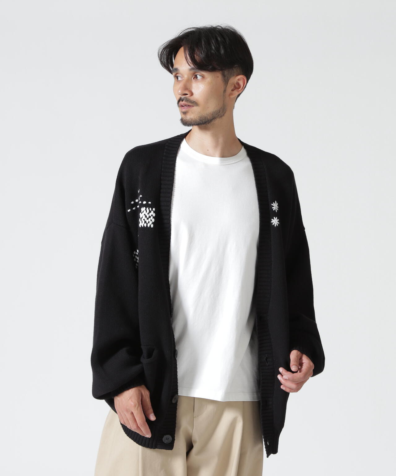 B omnivore/ビーオムニボー HAND STITCH CARDIGAN ハンドステッチカーディガン
