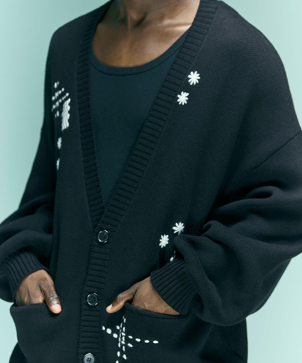 B omnivore/ビーオムニボー HAND STITCH CARDIGAN ハンドステッチカーディガン